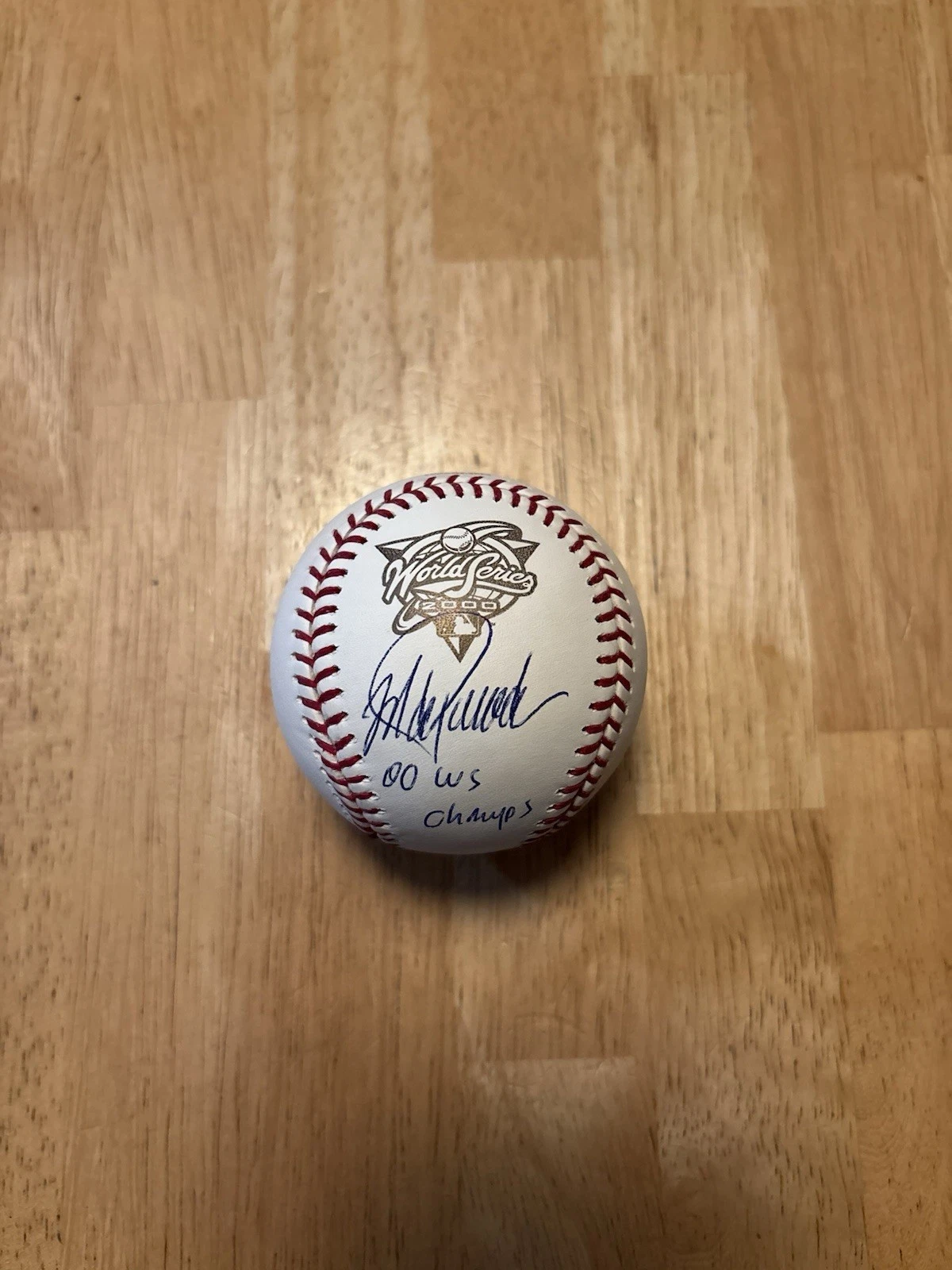 JORGE POSADA Autographed Inscribed 2000 WORLD SERIES BASEBALL. Fanatics Coa