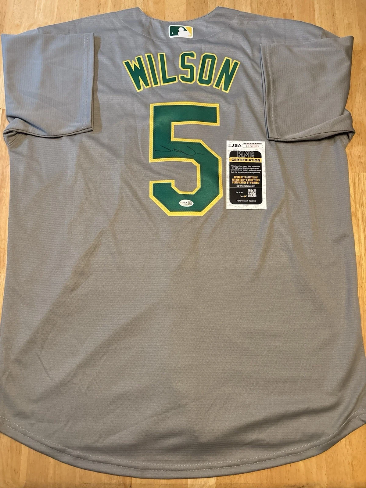 Jacob Wilson Signed Autographed Oakland  Athletics Jersey. JSA Coa