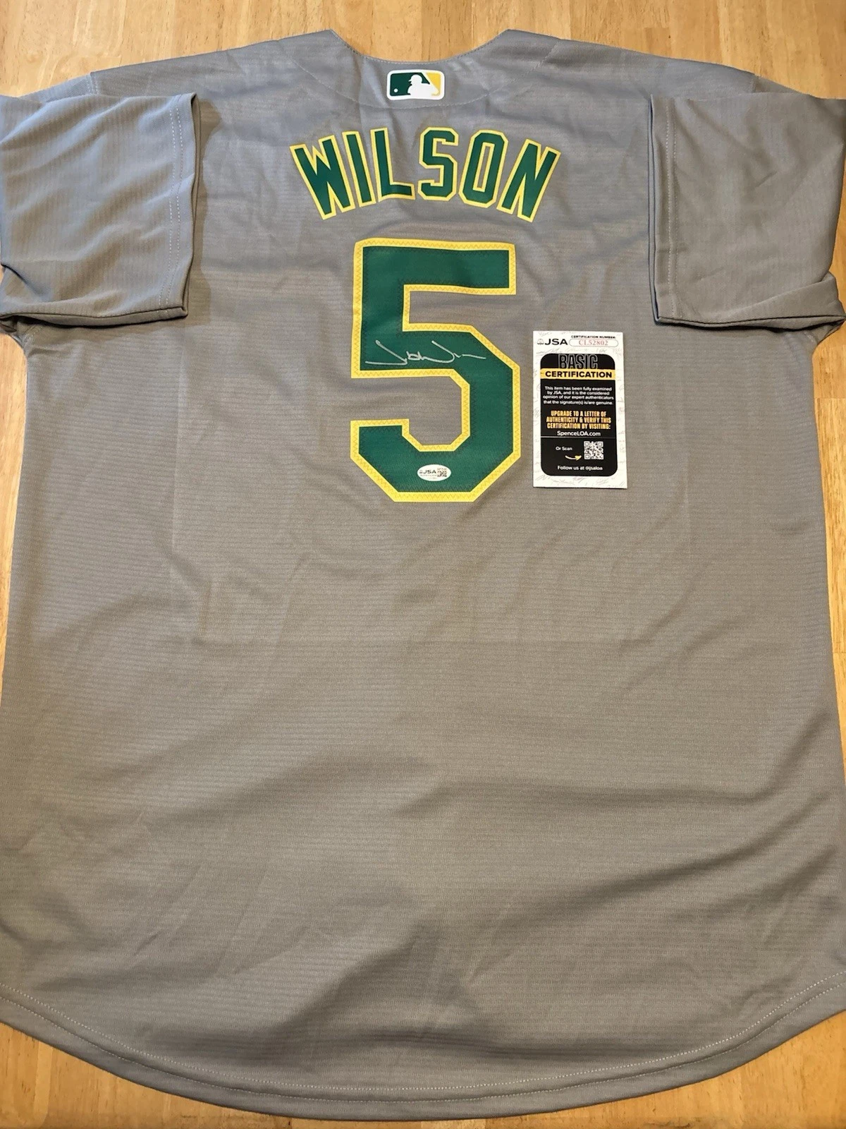 Jacob Wilson Signed Autographed Oakland  Athletics Jersey. JSA Coa