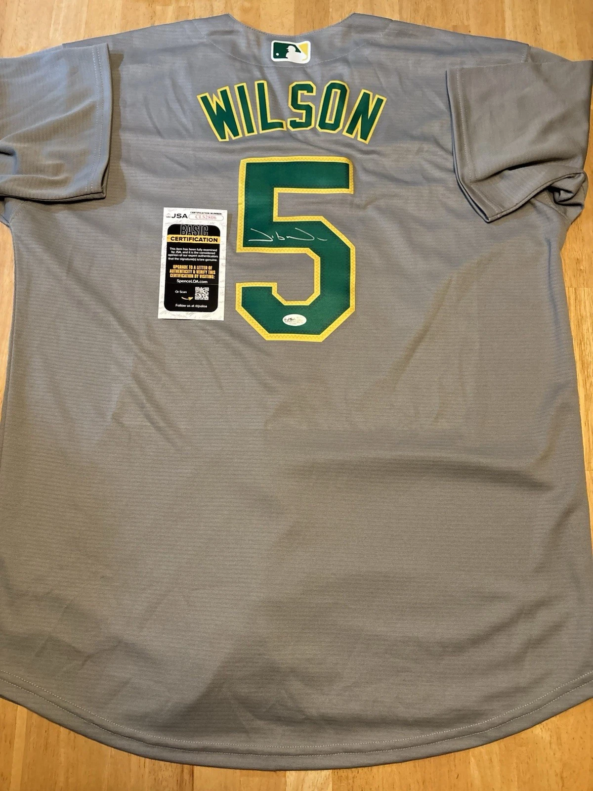 Jacob Wilson Signed Autographed Oakland  Athletics Jersey. JSA Coa