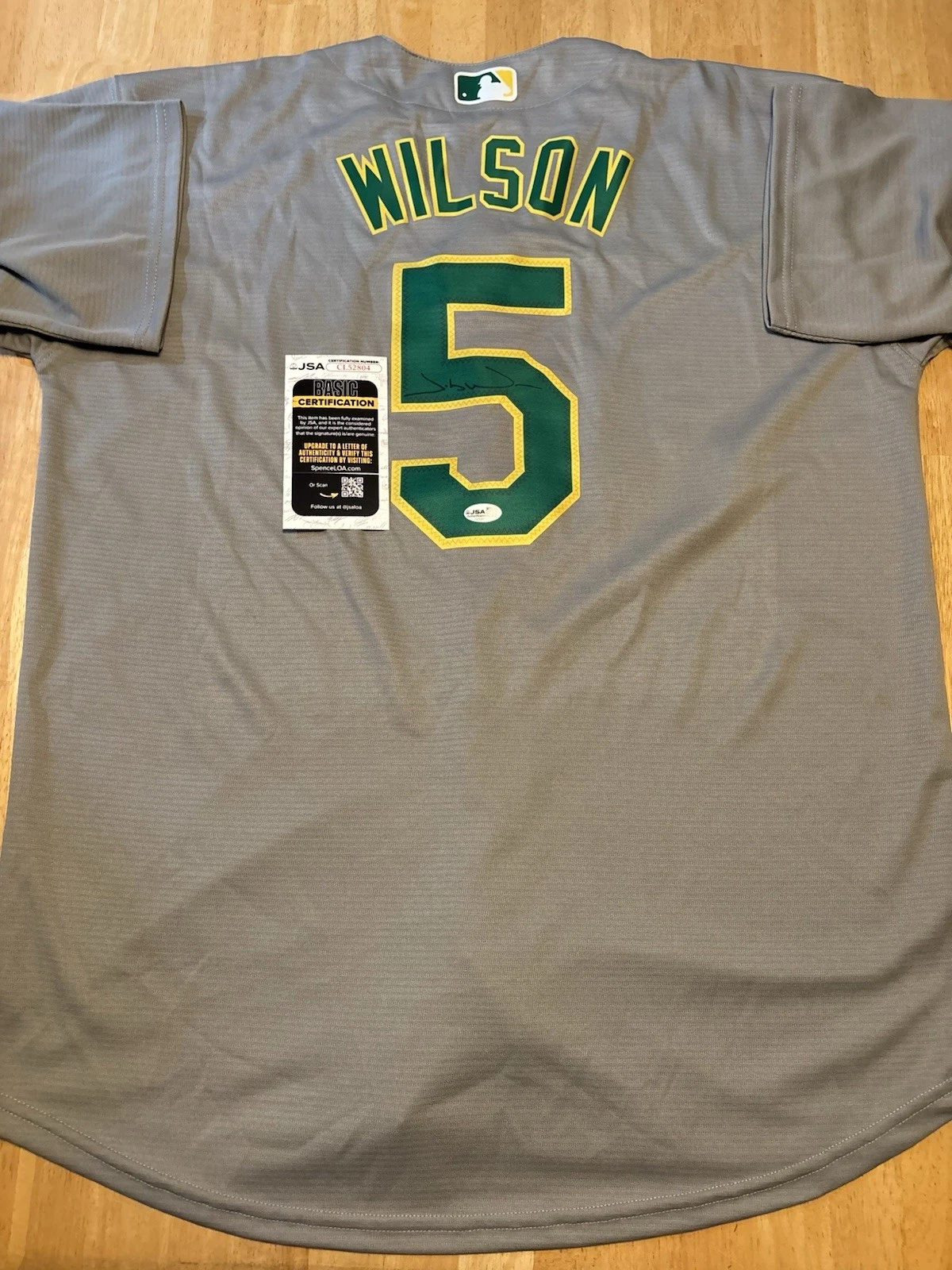 Jacob Wilson Signed Autographed Oakland  Athletics Jersey. JSA Coa