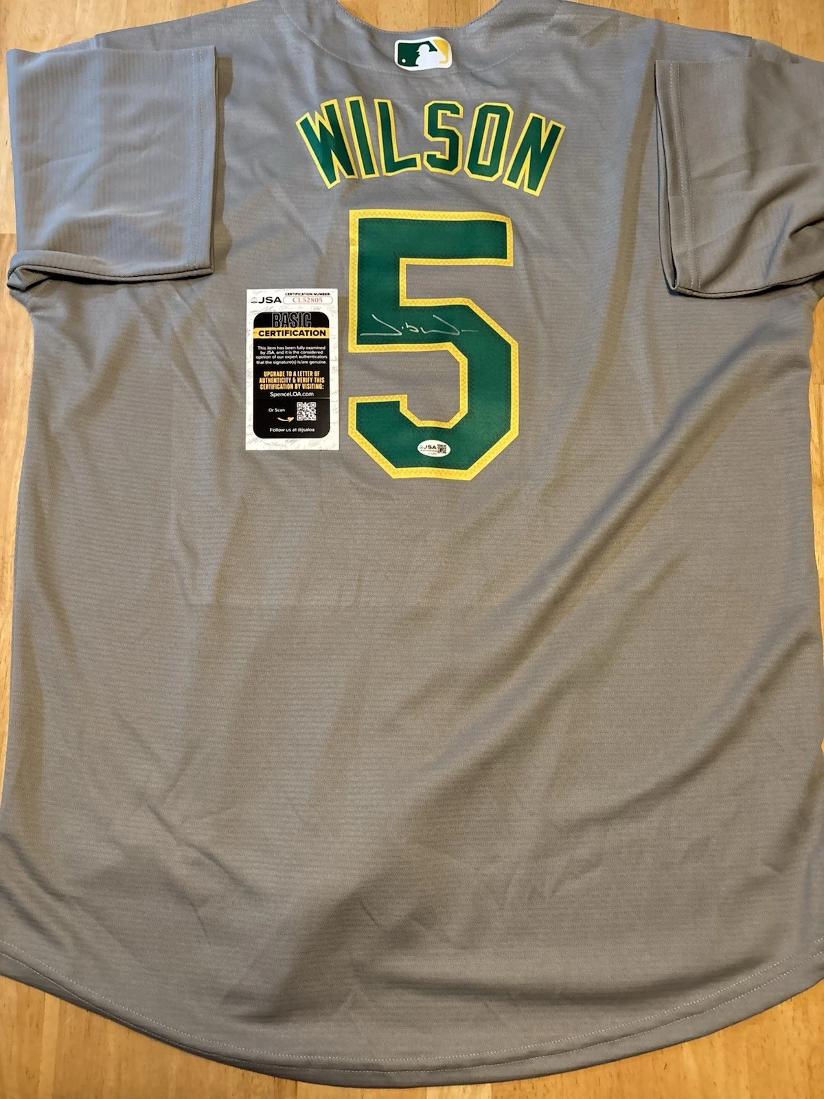 Jacob Wilson Signed Autographed Oakland  Athletics Jersey. JSA Coa