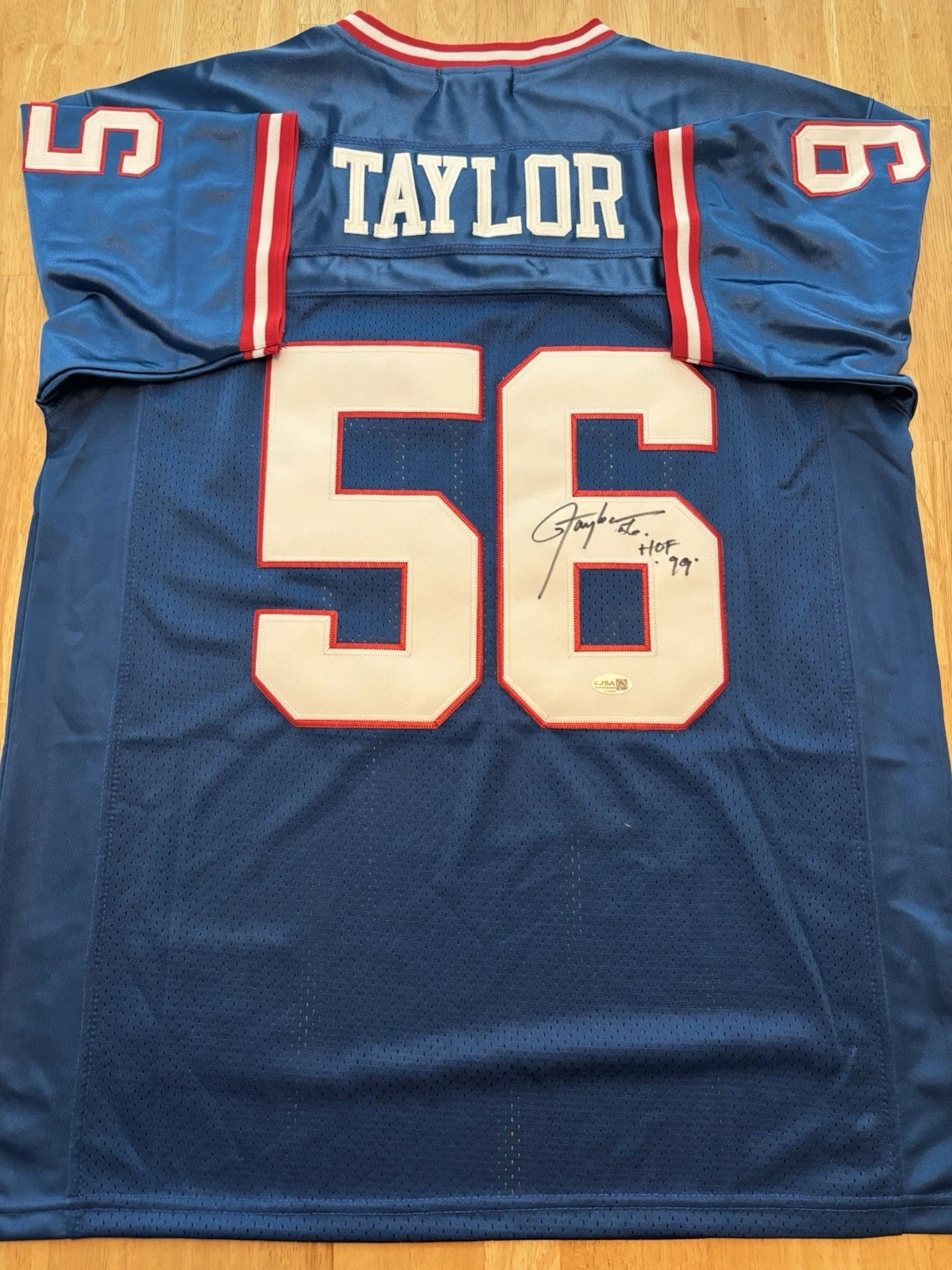 Lawrence Taylor New York Giants Autographed Jersey SB Champs JSA COA