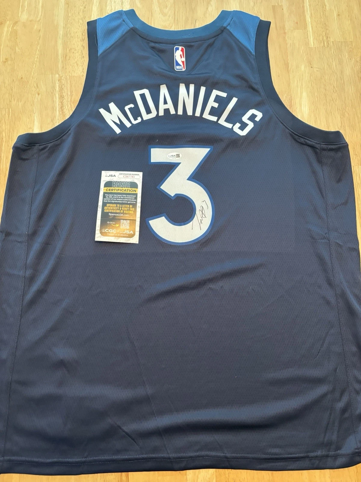 Jaden McDaniels Signed Autographed Minnesota Timberwolves Jersey JSA COA
