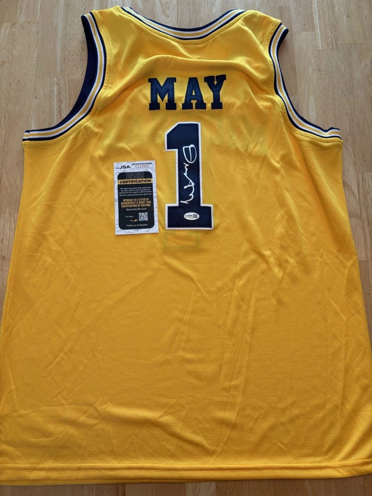 COACH DUSTY MAY SIGNED Autographed MICHIGAN WOLVERINES  JERSEY JSA Coa Rare