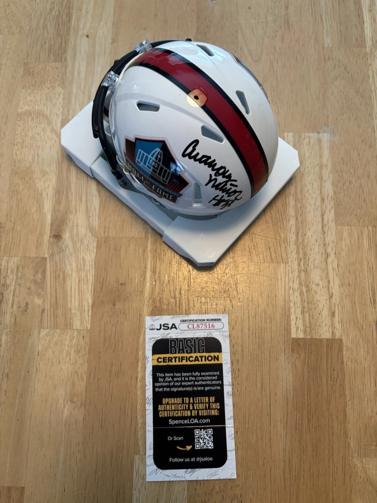 Anthony Munoz HOF'98 Cincinnati Bengals Signed HOF Riddell Mini Helmet JSA/COA