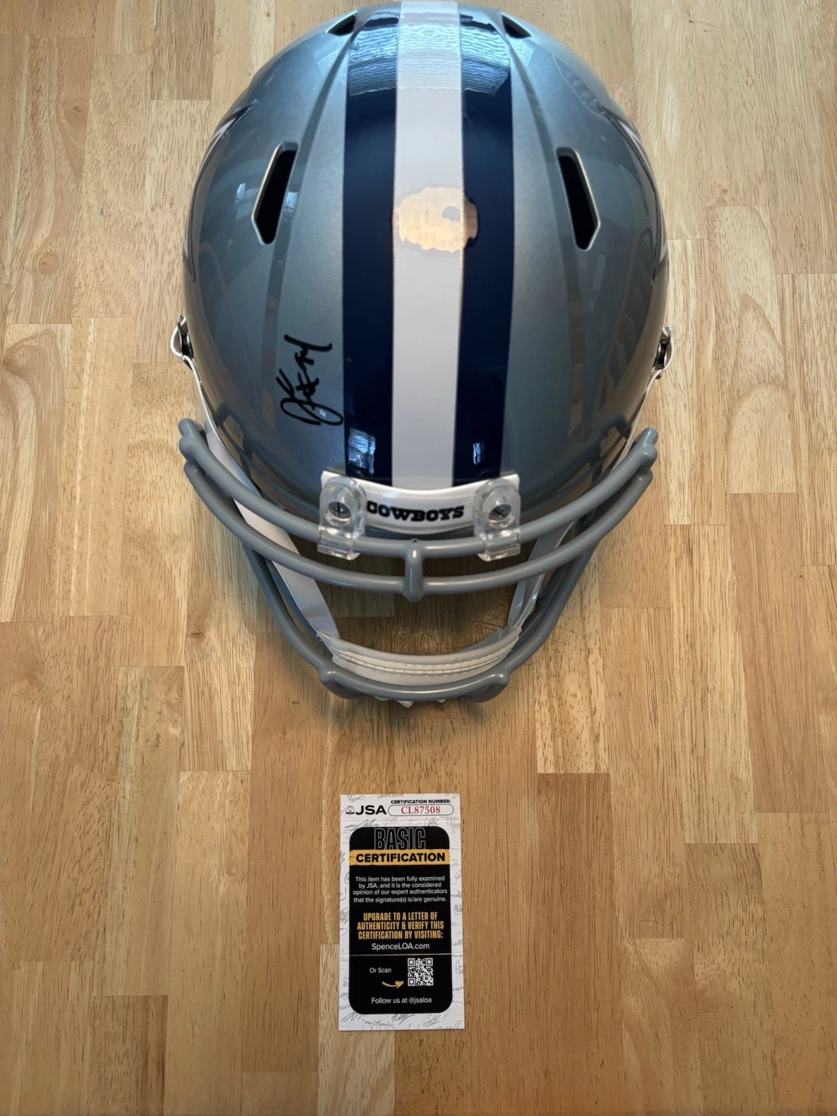 DeMarcus Ware Signed  Autographed Dallas Cowboys Full Size Helmet. JSA Coa. Hof