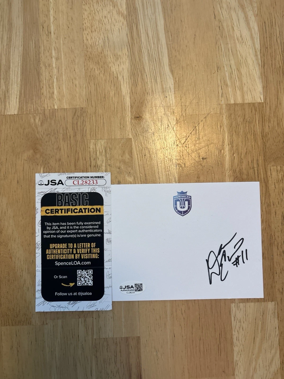 Dana Evans Signed Autographed Unrivaled Index Card. JSA Coa. Las Vegas Aces