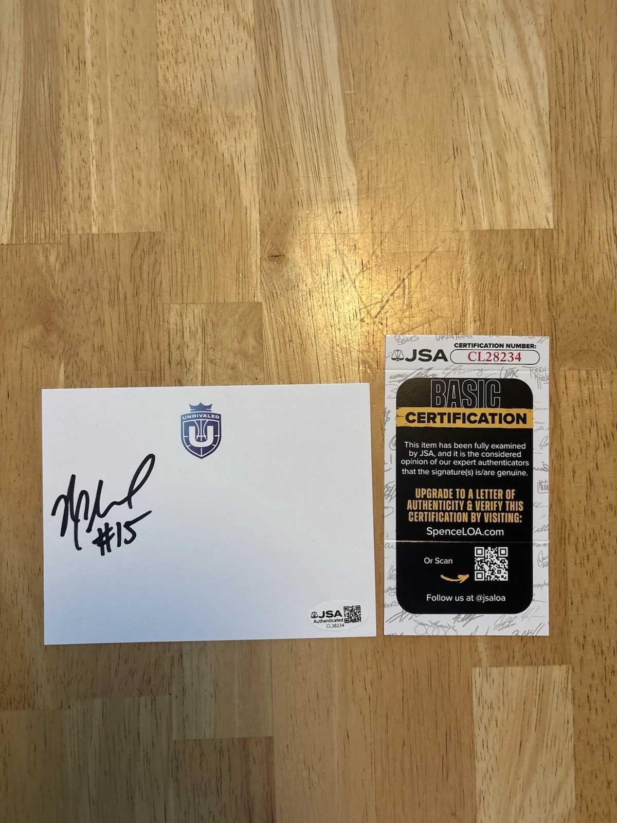 Natasha Cloud Signed Autographed Unrivaled Index Card. JSA Coa. New York Liberty