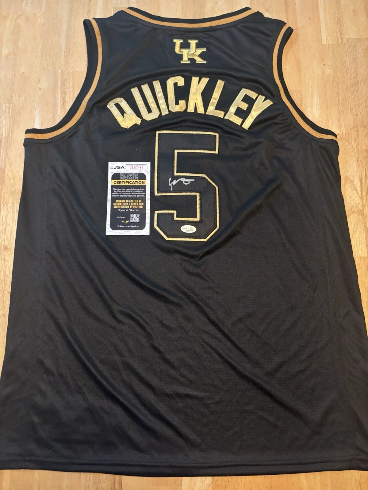 Immanuel Quickley Kentucky Wildcats Autographed Jersey Raptors JSA COA