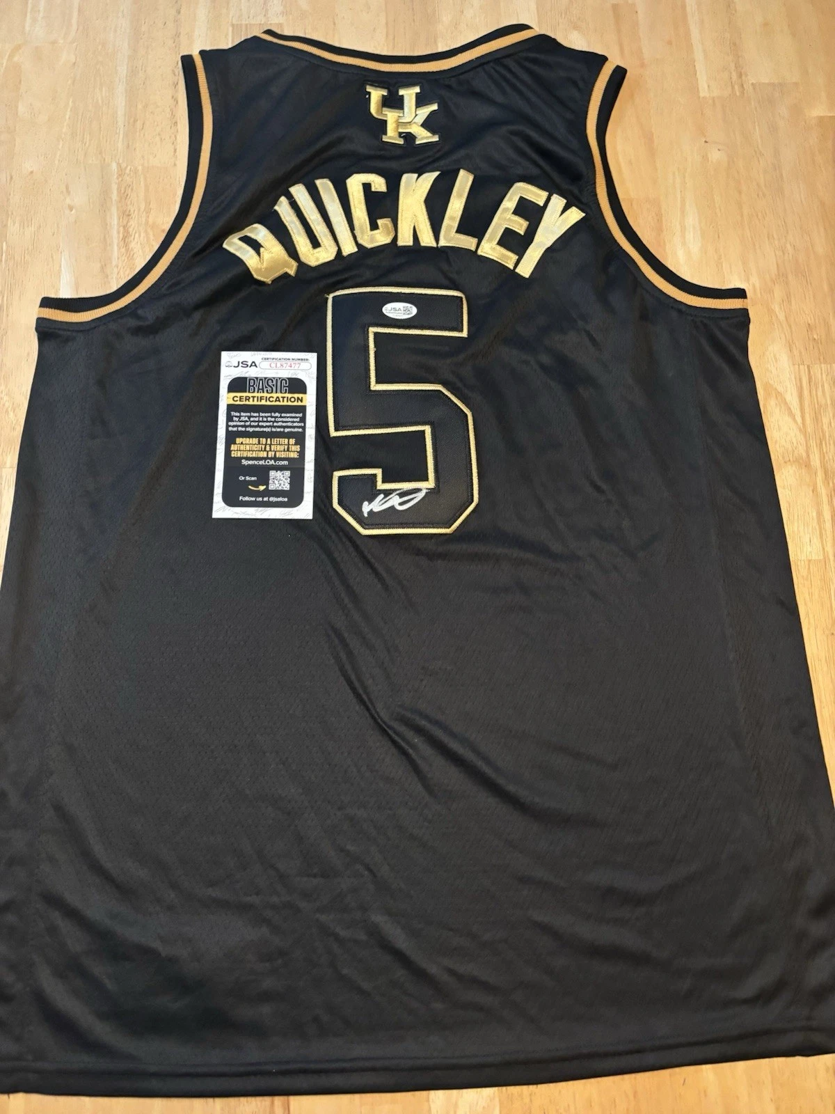 Immanuel Quickley Kentucky Wildcats Autographed Jersey Raptors JSA COA