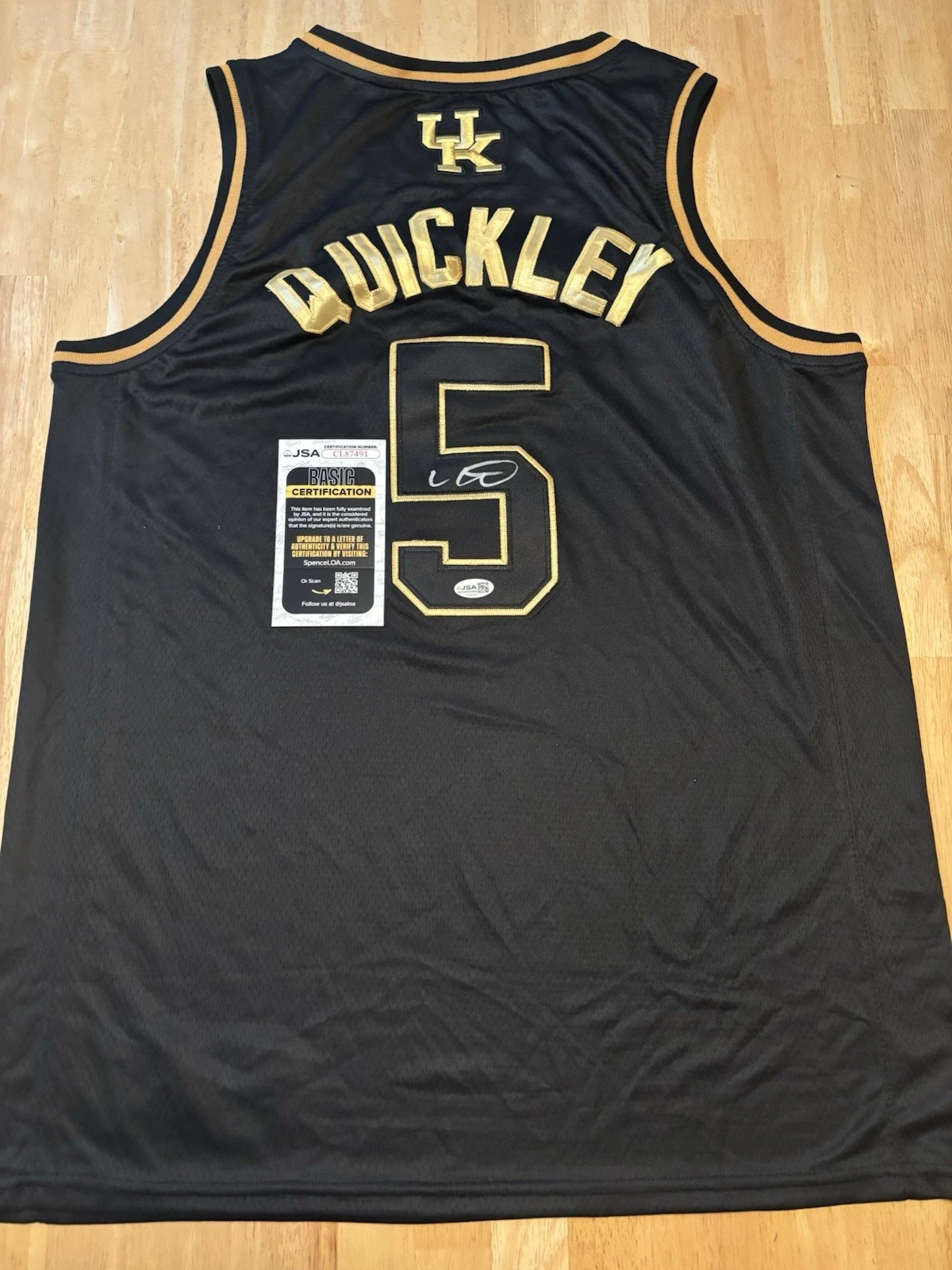 Immanuel Quickley Kentucky Wildcats Autographed Jersey Raptors JSA COA