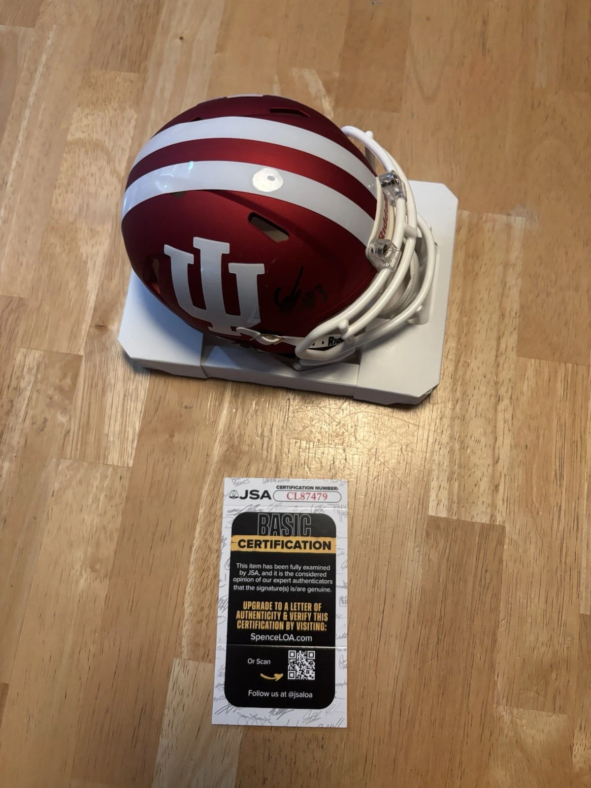 ELIJAH SARRATT SIGNED Mini Helmet JSA COA INDIANA HOOSIERS CHAMPS. JSA Coa