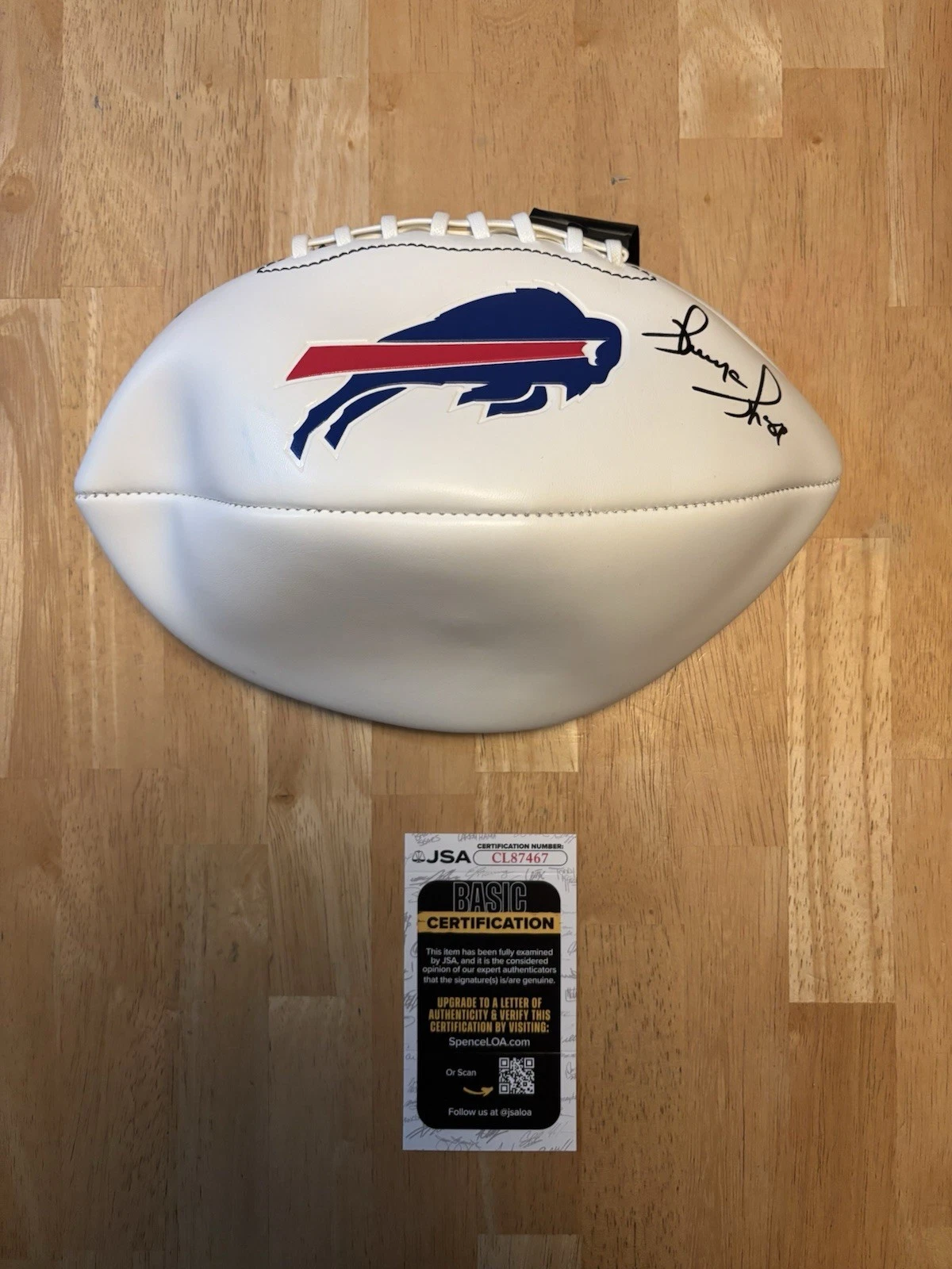 Thurman Thomas Buffalo Bills Signed Autographed White Panel  Football JSA COA