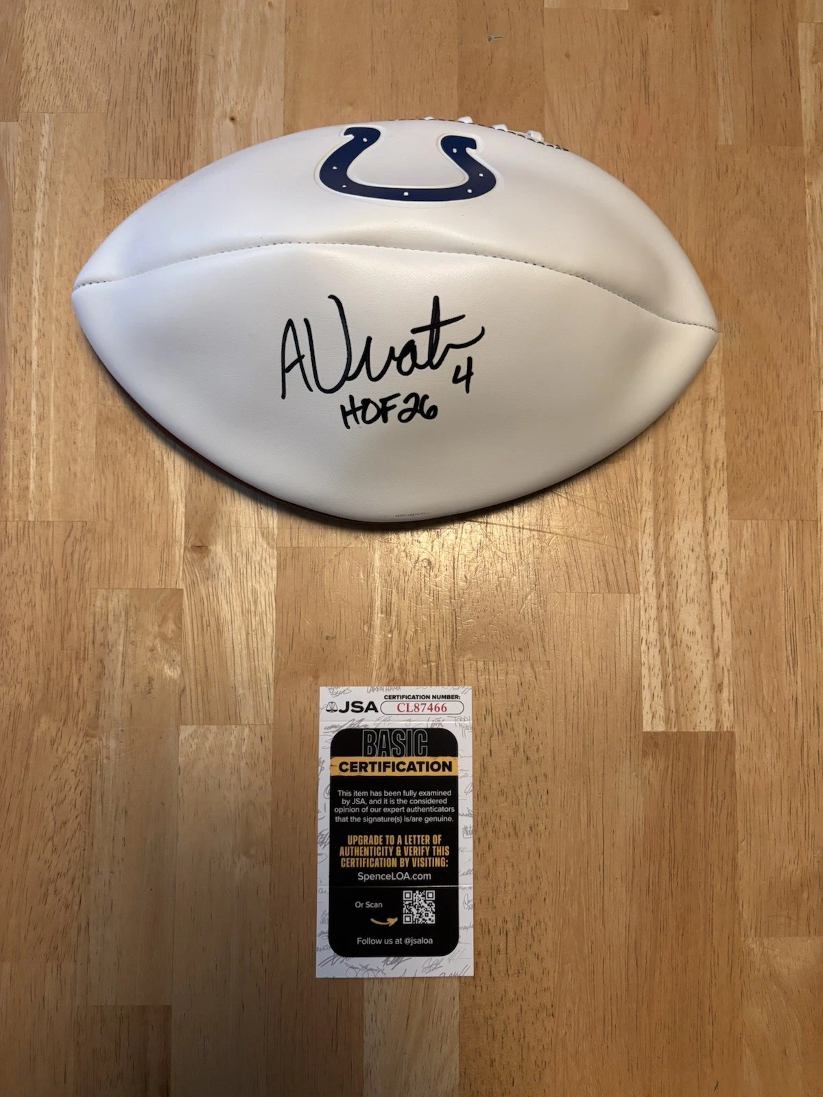 ADAM VINATIERI SIGNED Autographed Inscribed INDIANAPOLIS COLTS LOGO FOOTBALL JSA