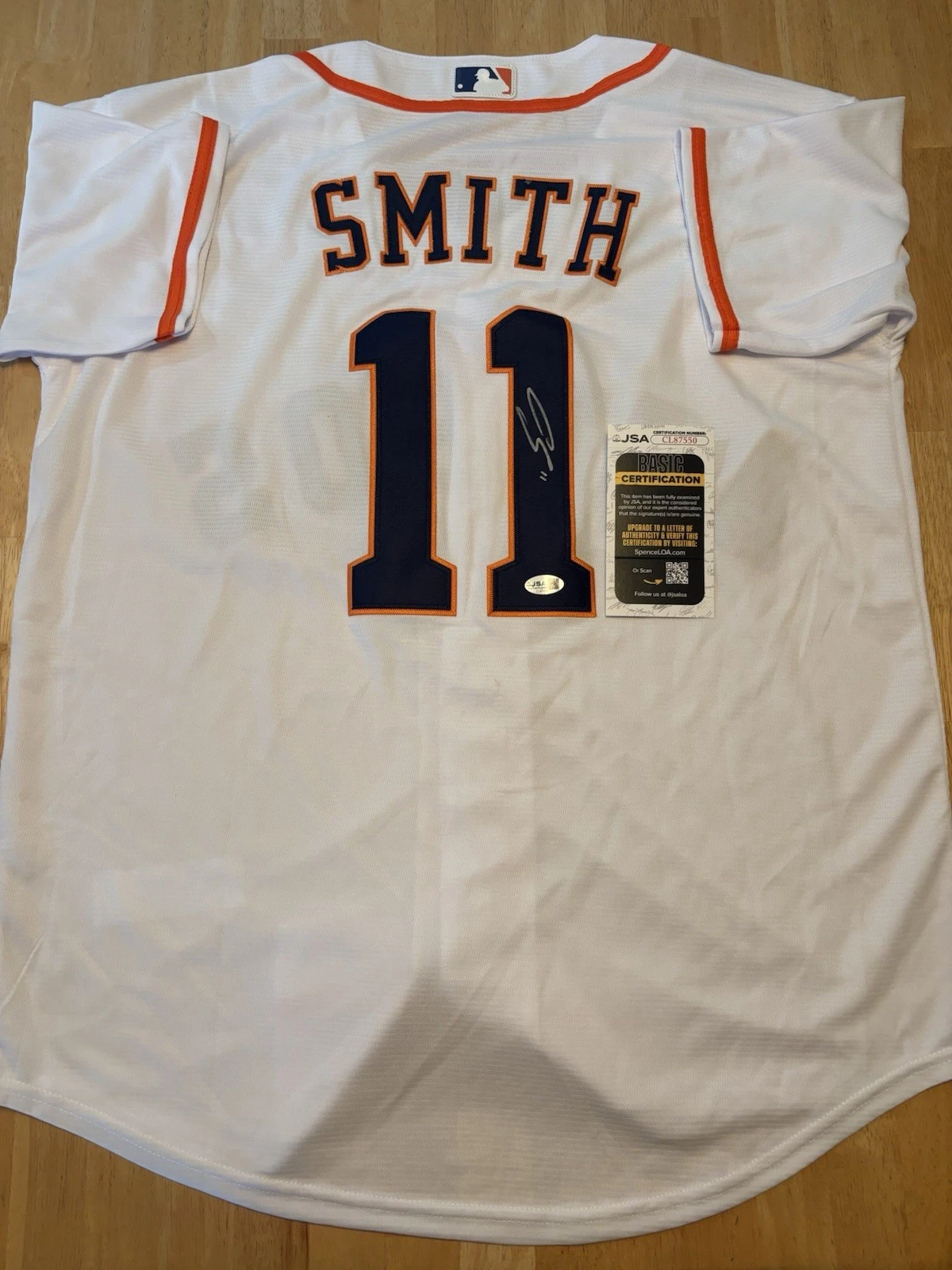 Cam Smith Houston Astros Signed Autographed Jersey. JSA Coa