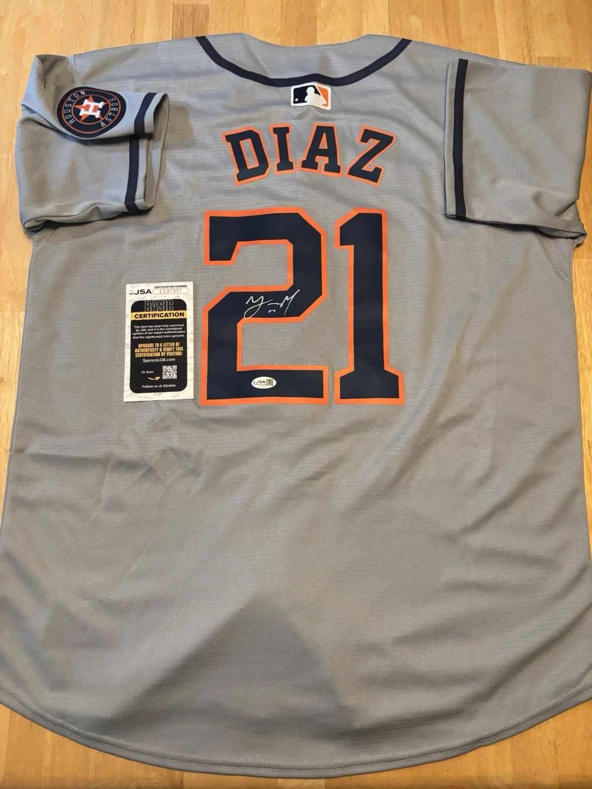 Yainer Diaz Signed Autographed Houston Astros Jersey JSA COA