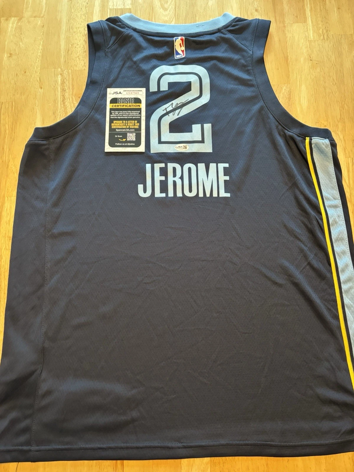 Ty Jerome Signed Autographed Signed Memphis  Grizzlies  Jersey JSA COA