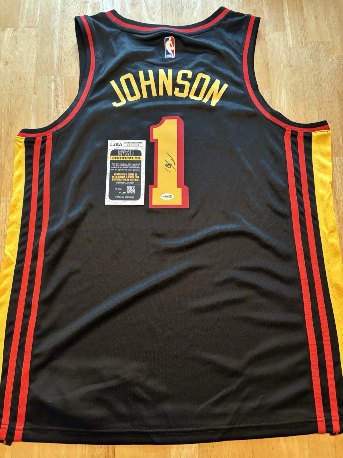 JALEN JOHNSON signed autographed ATLANTA HAWKS Jersey. Jsa Coa. All Star