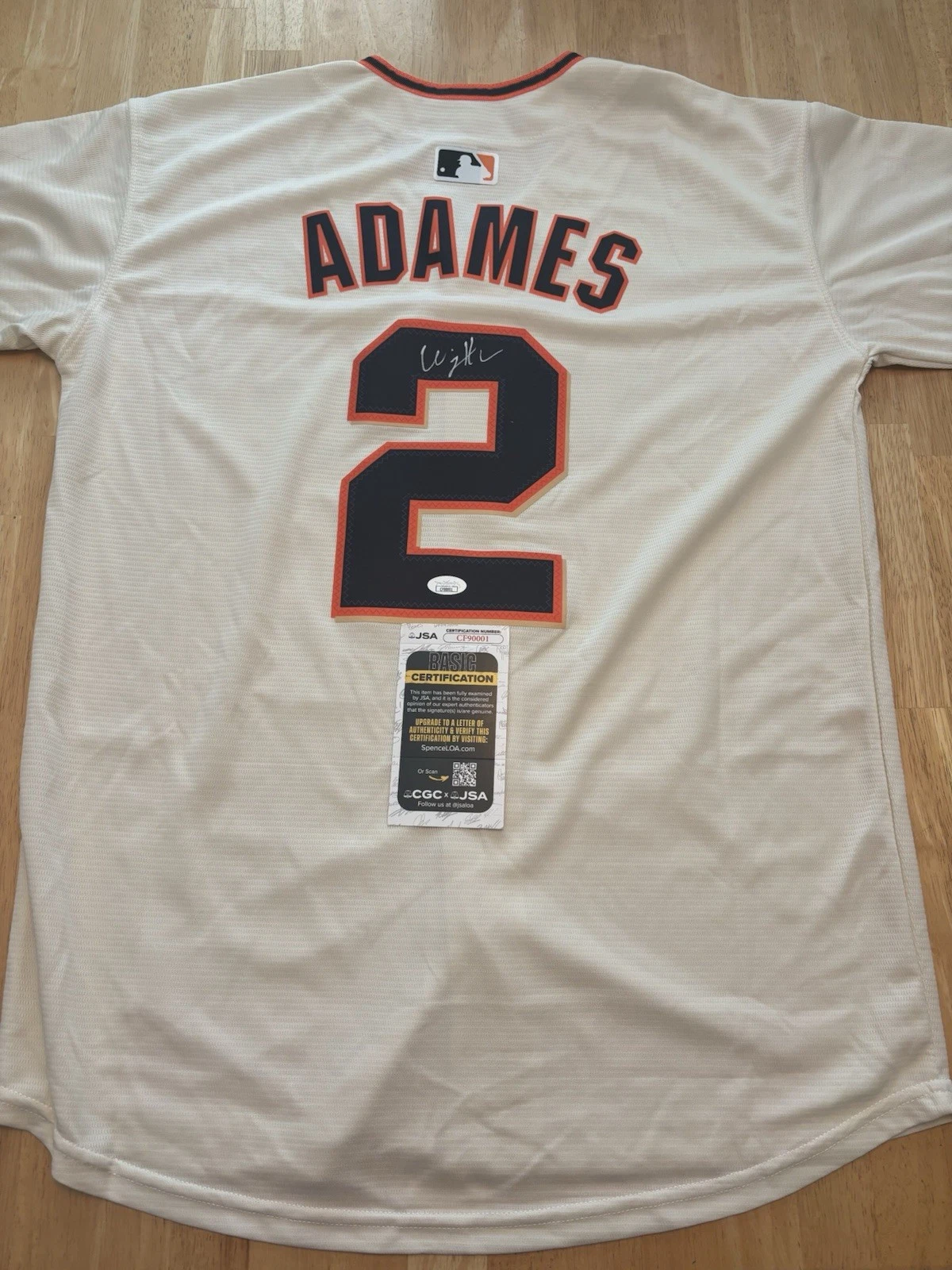 WILLY ADAMES San Francisco Giants Signed Autograohed Jersey JSA Coa