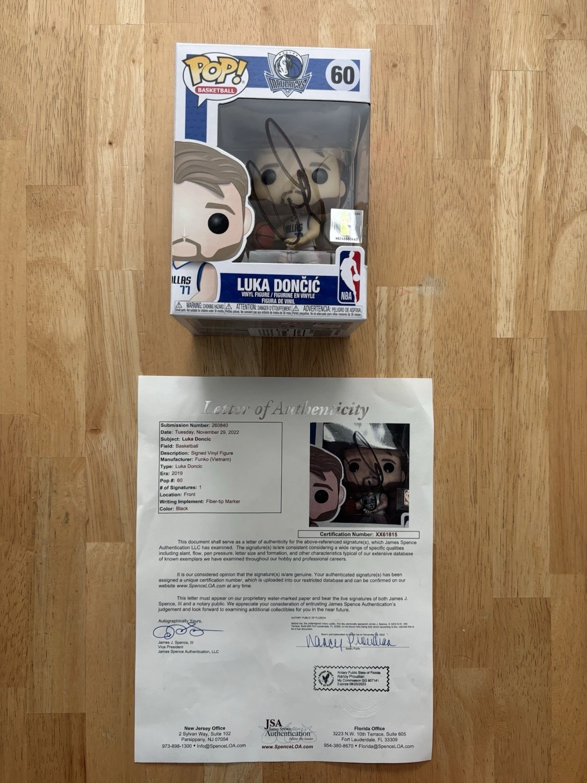 Luka Doncic Signed Autographed Dallas Mavericks Funko Pop . Jsa Loa