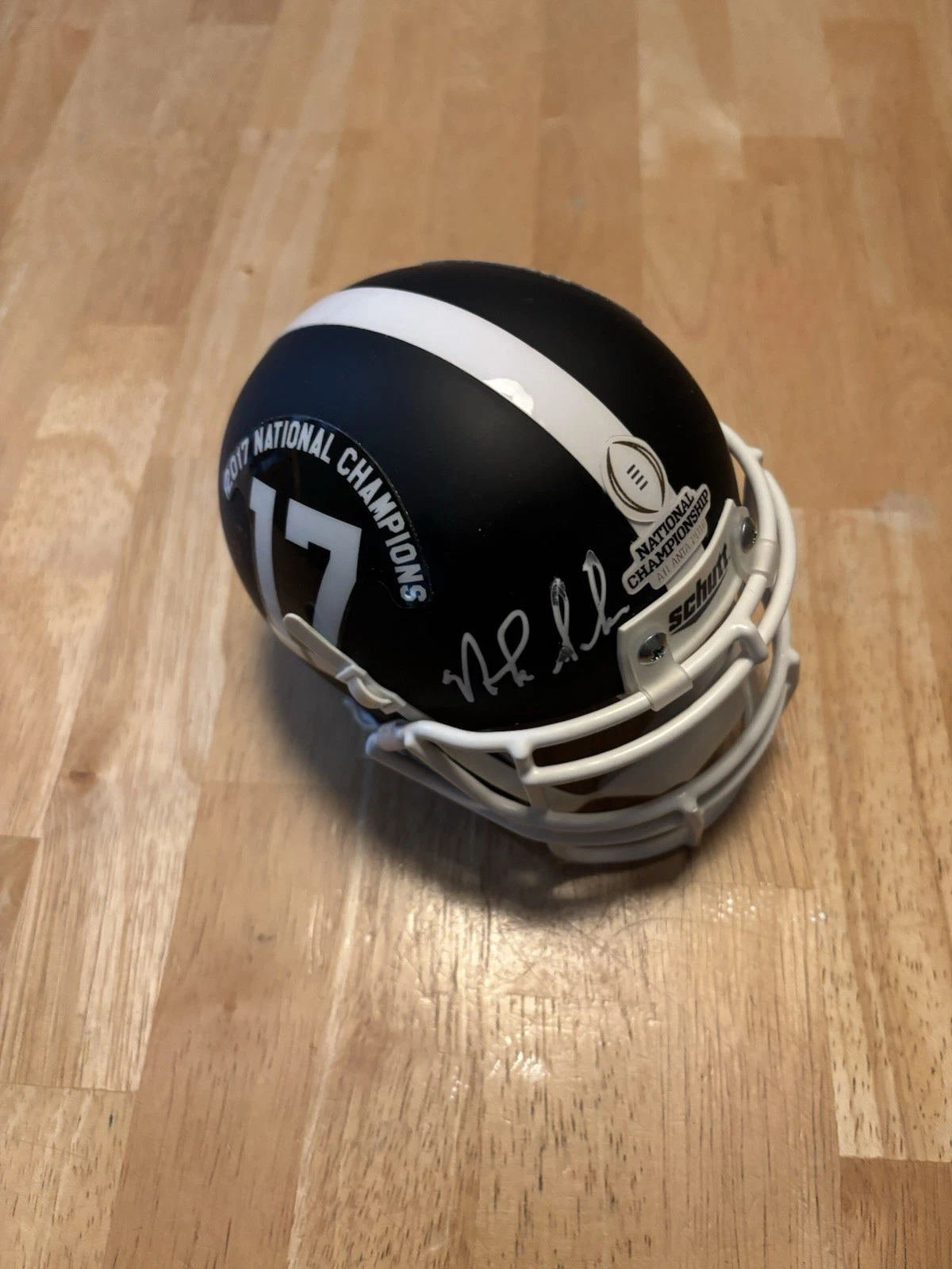 Nick Saban Alabama Crimson Tide Signed Autographed Mini Helmet. Beckett Coa