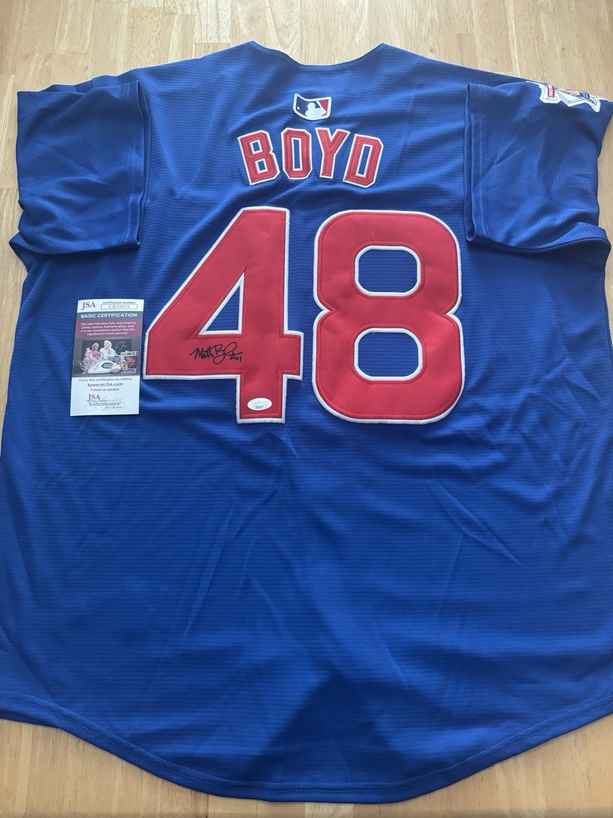 Matthew Boyd Signed Autographed Chicago Cubs Jersey. JSA Coa. Rare