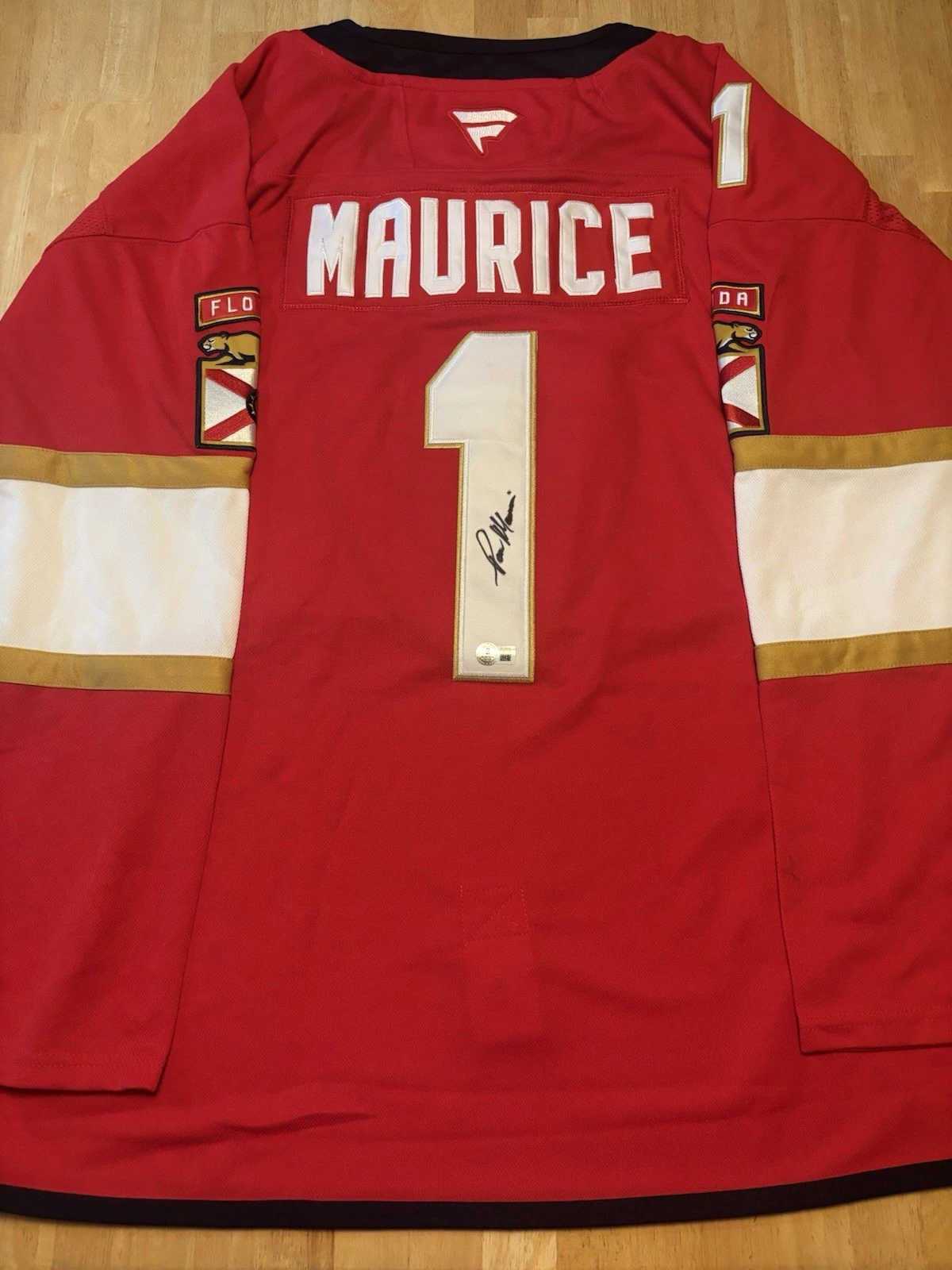 Paul Maurice Florida Panthers Signed Autographed Jersey. Beckett Coa