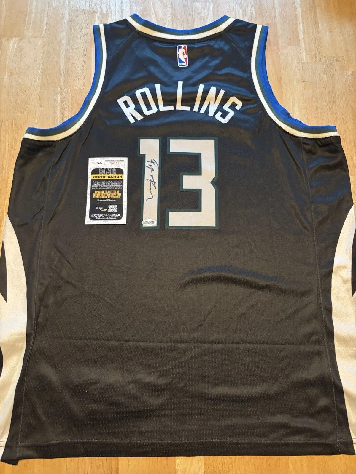 Ryan Rollins Signed Autographed Milwaukee Bucks Jersey. JSA Coa