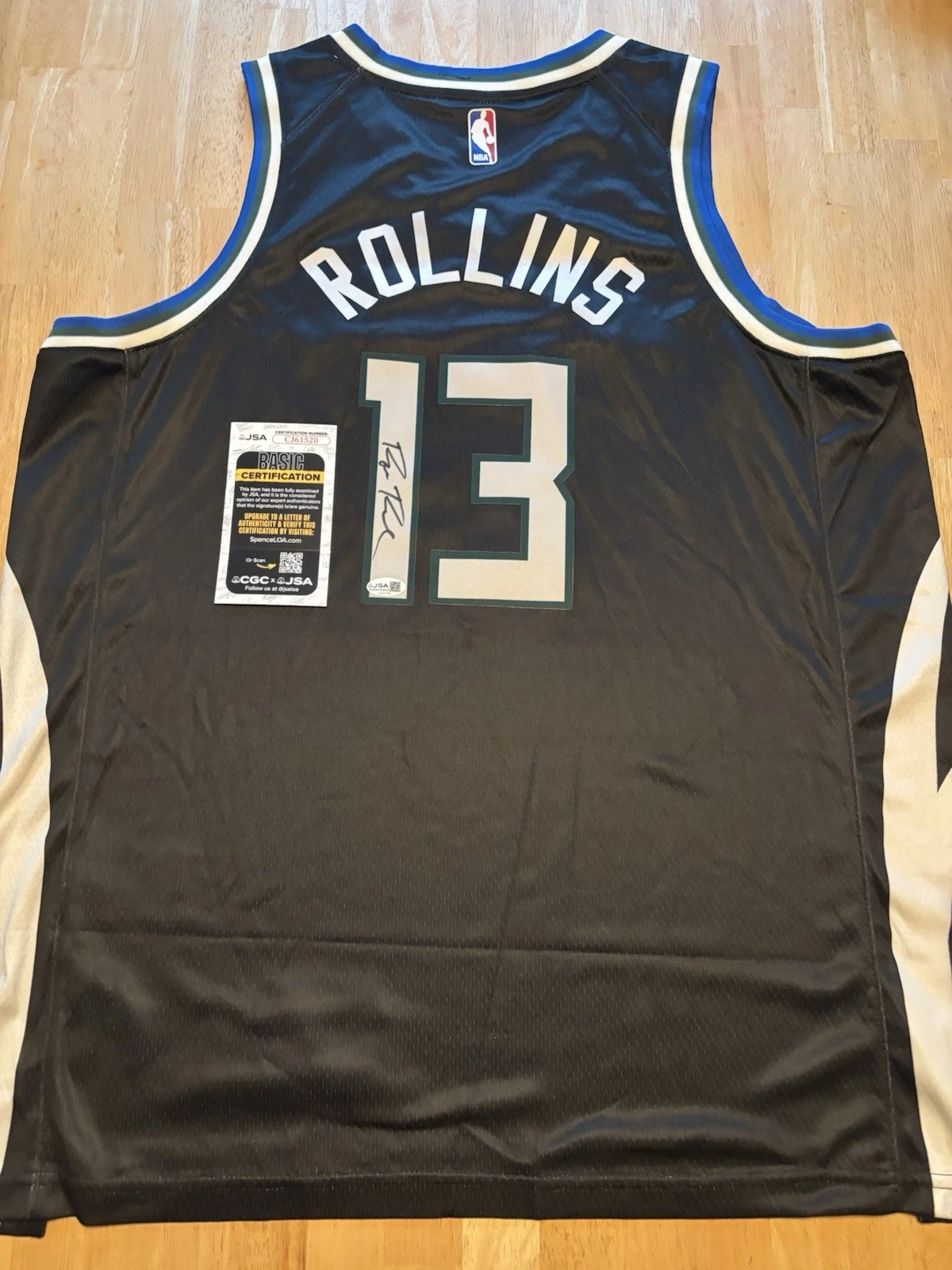 Ryan Rollins Signed Autographed Milwaukee Bucks Jersey. JSA Coa