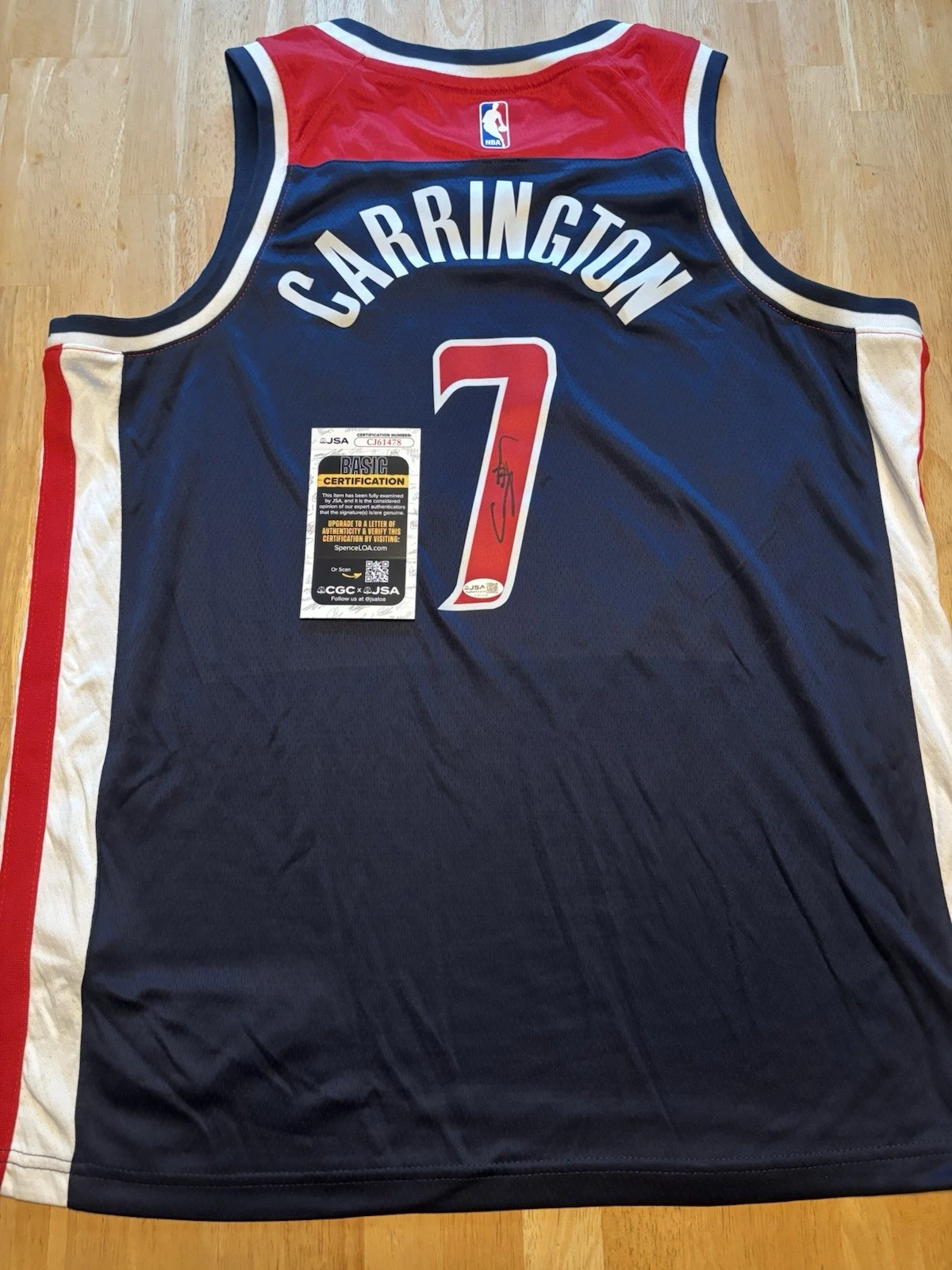 Bub Carrington Signed Autographed Washington Wizards Jersey JSA COA