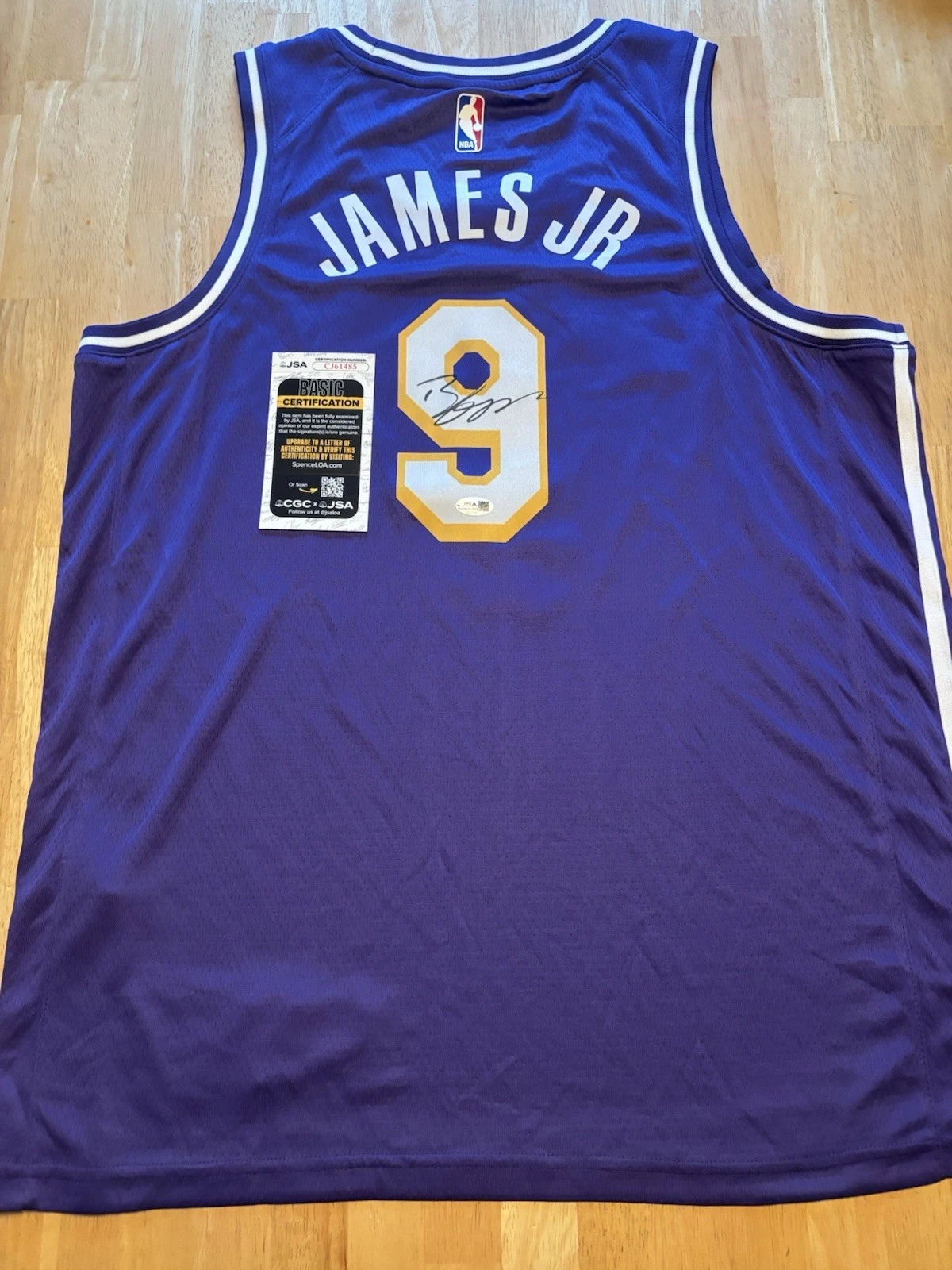 Bronny James JR signed Autographed Los Angeles Lakers jersey JSA coa