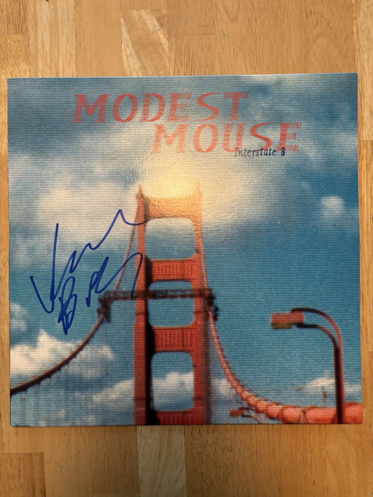 ISAAC BROCK SIGNED MODEST MOUSE 'INTERSTATE 8' ALBUM VINYL RECORD LP BECKETT COA