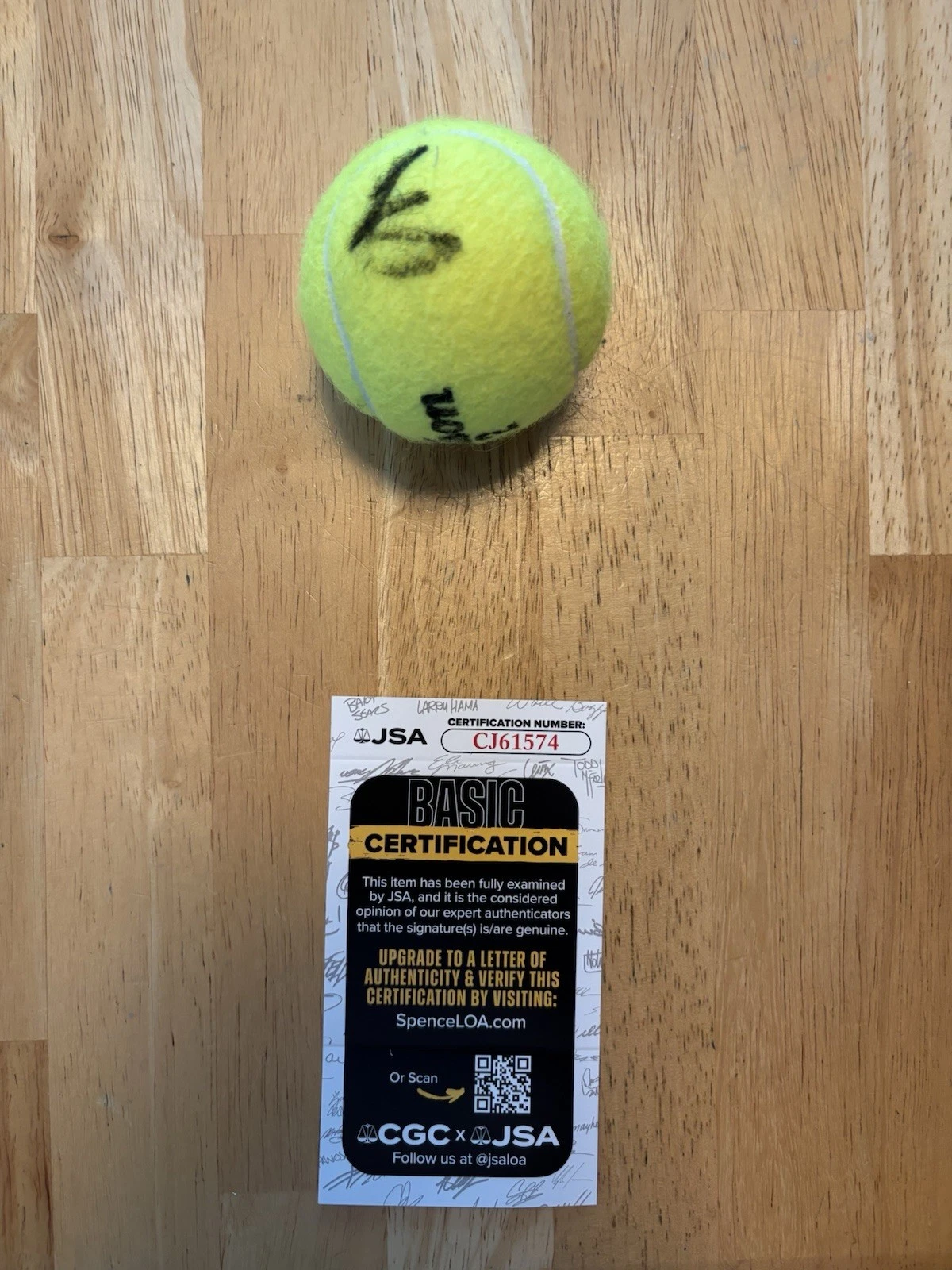 JANNIK SINNER SIGNED Roland Garros  Autographed Tennis Ball JSA COA
