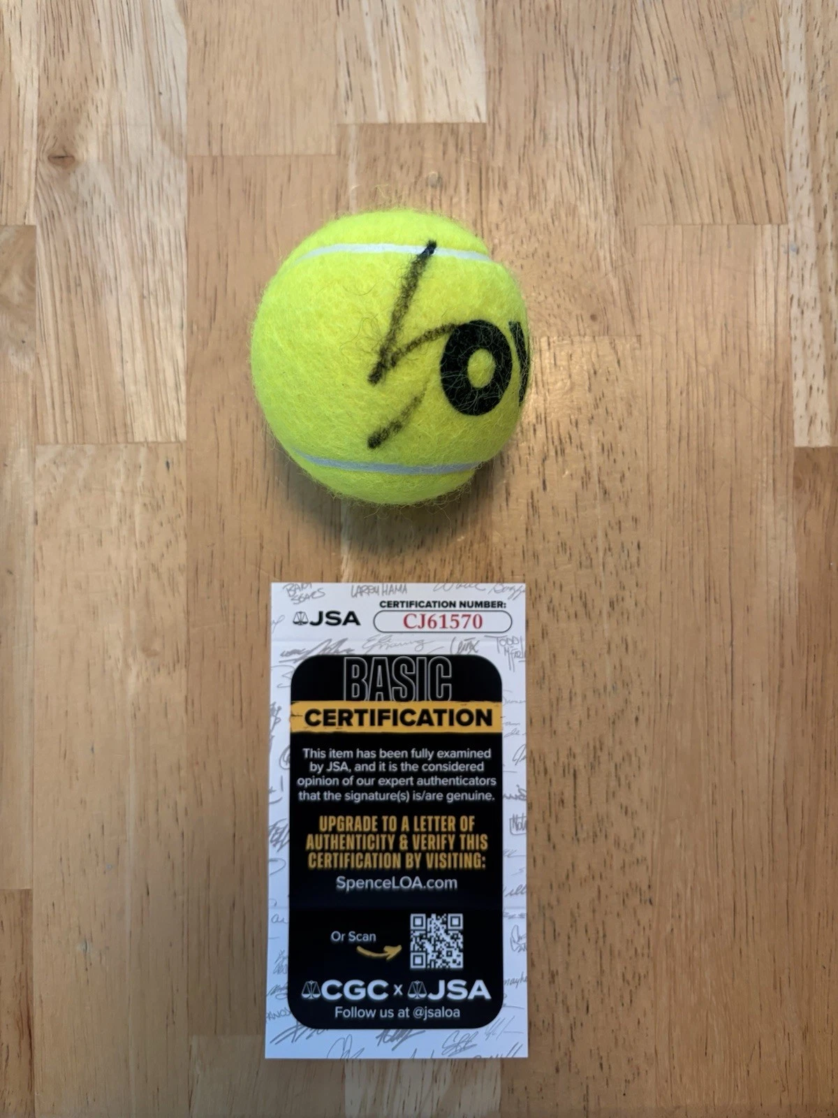 JANNIK SINNER SIGNED AUSTRALIAN OPEN AO TENNIS BALL  2025 FINALS WINNER! JSA COA