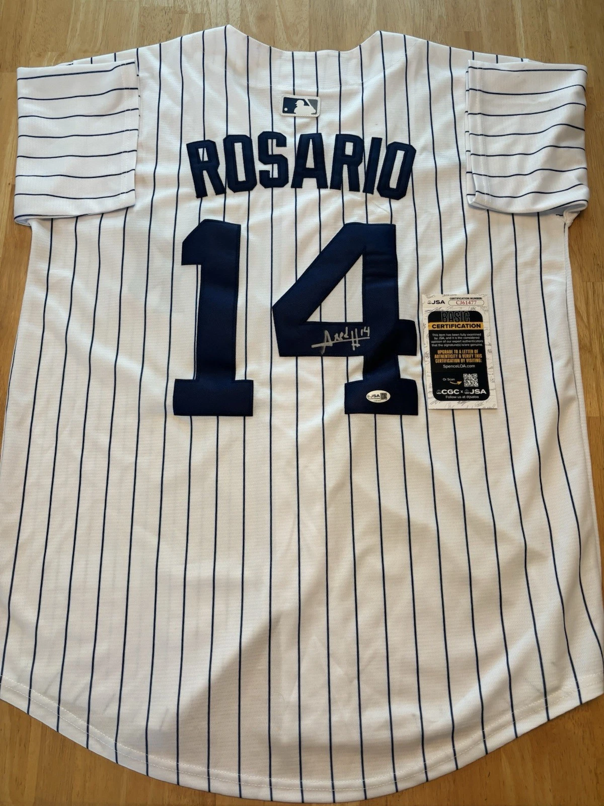 Amed Rosario Signed Autographed New York Yankees Jersey. JSA Coa Rare