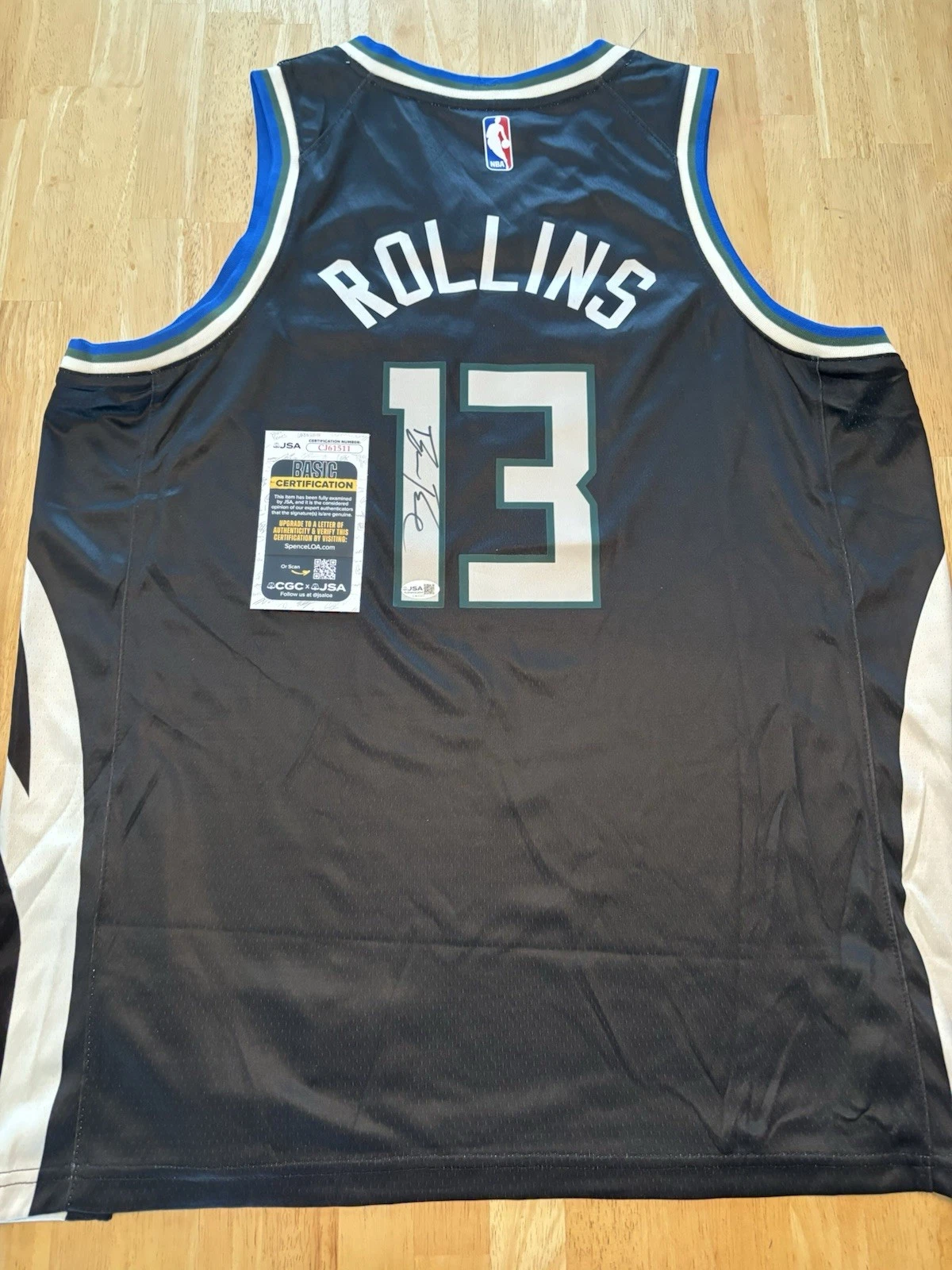 Ryan Rollins Signed Autographed Milwaukee Bucks Jersey. JSA Coa