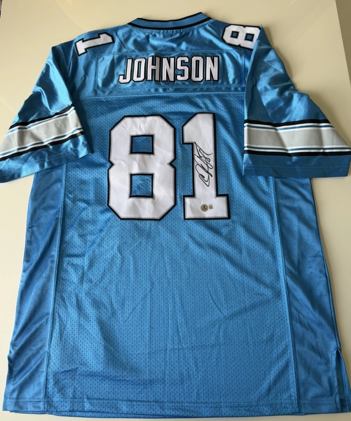 Calvin Johnson Detroit Lions Autographed Jersey HOF Beckett BAS COA