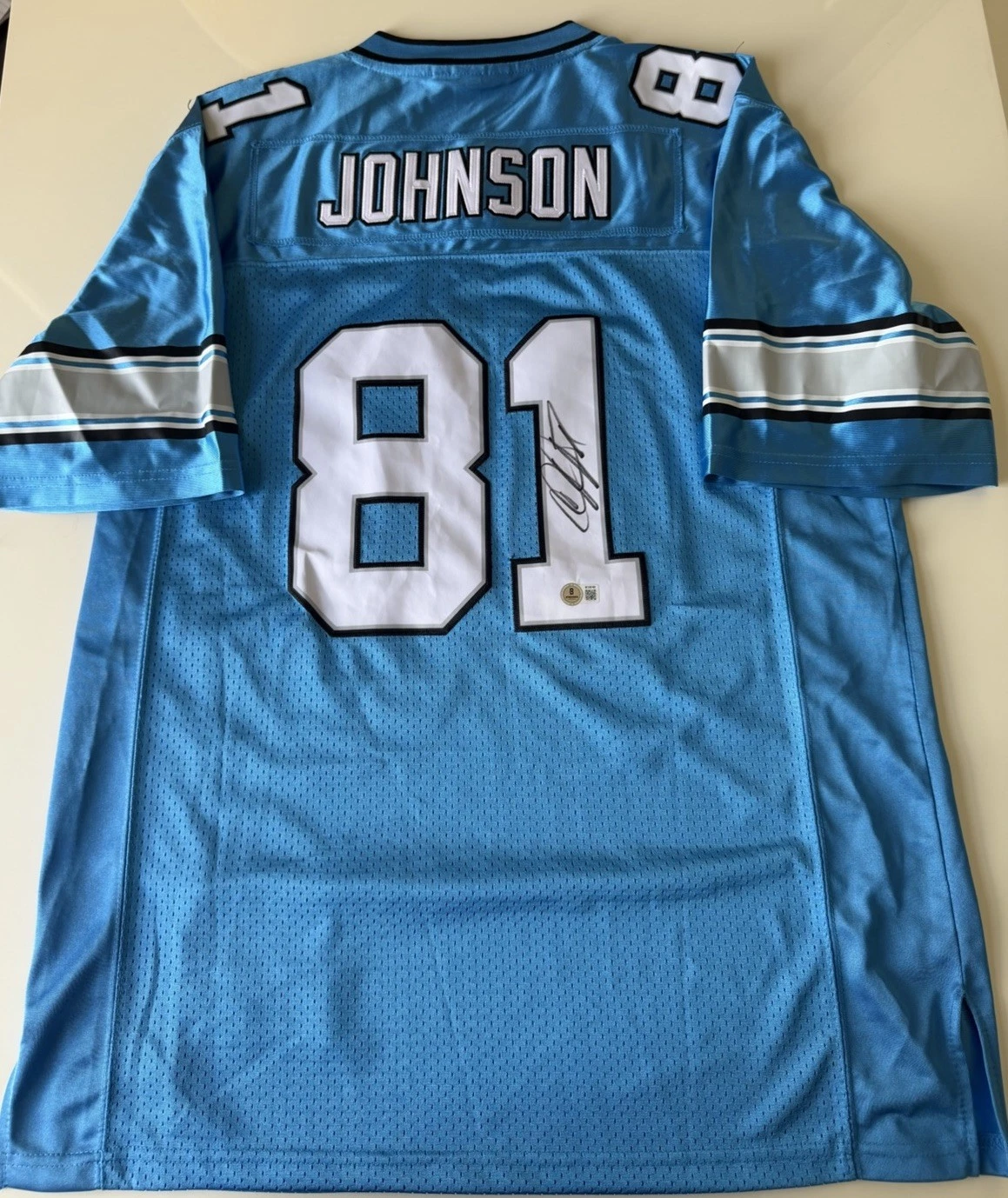 Calvin Johnson Detroit Lions Autographed Jersey HOF Beckett BAS COA