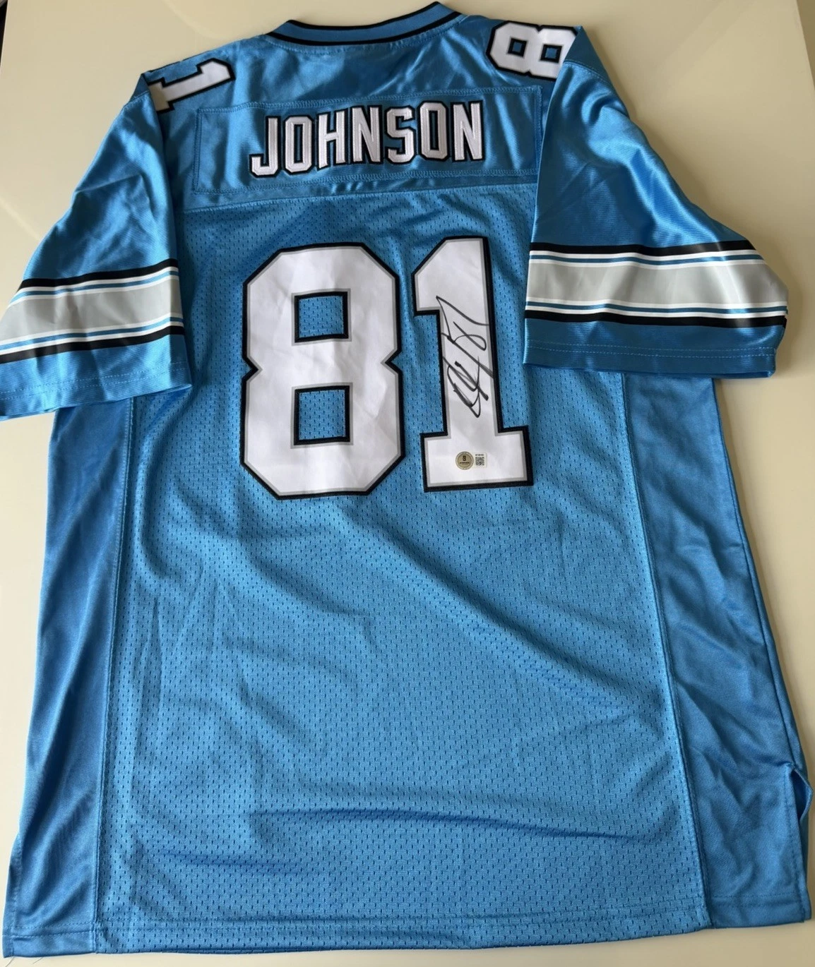 Calvin Johnson Detroit Lions Autographed Jersey HOF Beckett BAS COA