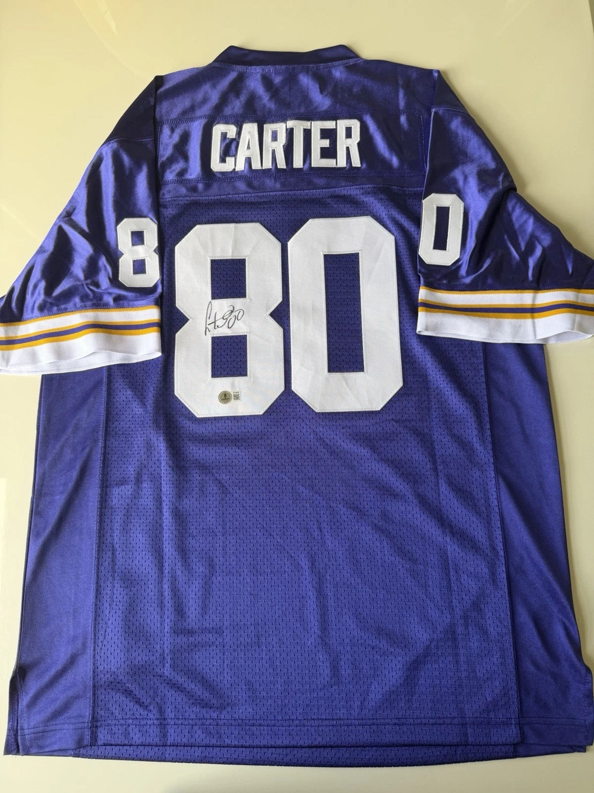 Cris Carter Minnesota Vikings Autographed Jersey Legend Beckett BAS