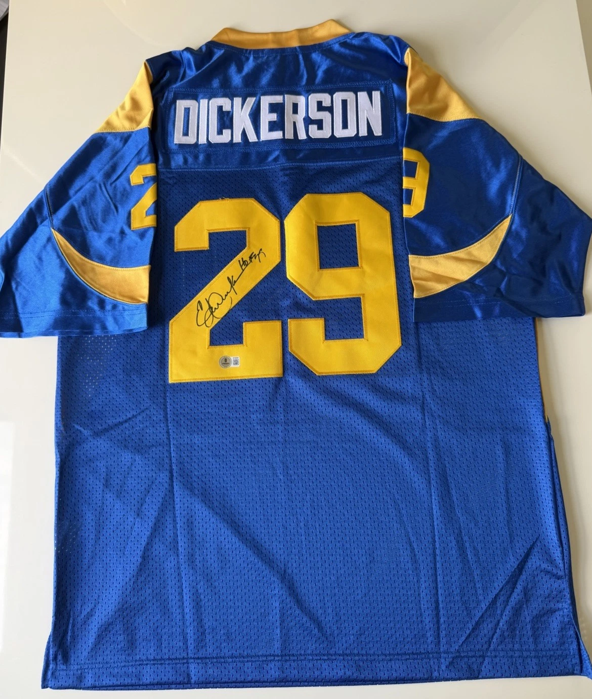 Eric Dickerson St. Louis Rams Autographed Jersey Inscribed “HOF 99” Beckett BAS