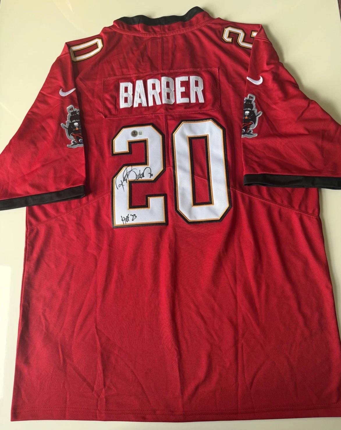 Ronde Barber Tampa Bay Buccaneers Autographed Jersey Inscribed HOF 23 Beckett
