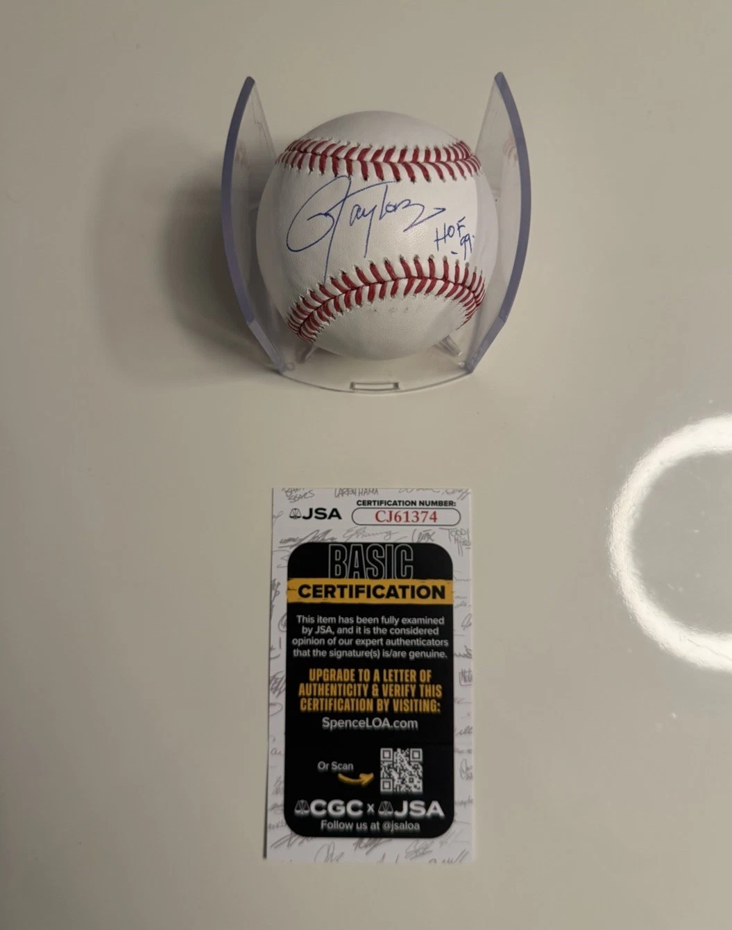 Lawrence Taylor New York Giants Autographed Baseball Inscribed HOF 99 JSA COA