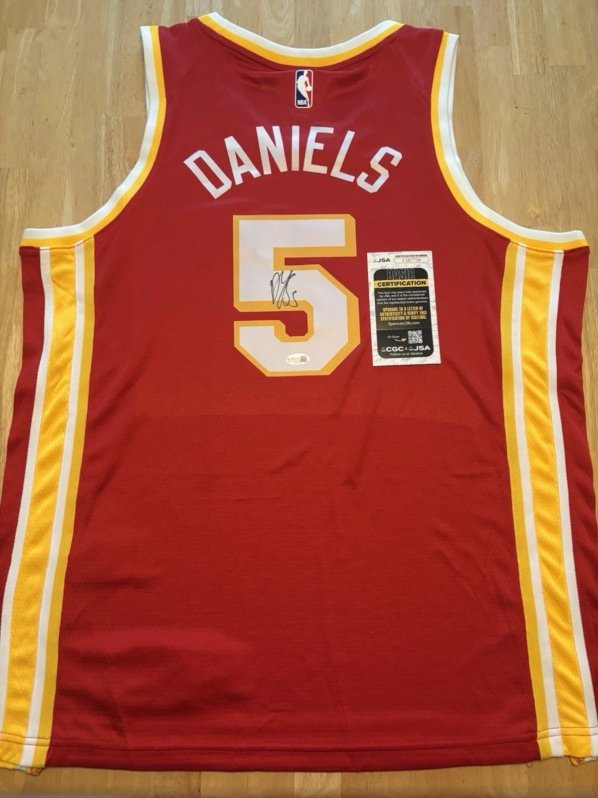 Dyson Daniels Signed Autographed Atlanta Hawks Jersey JSA COA