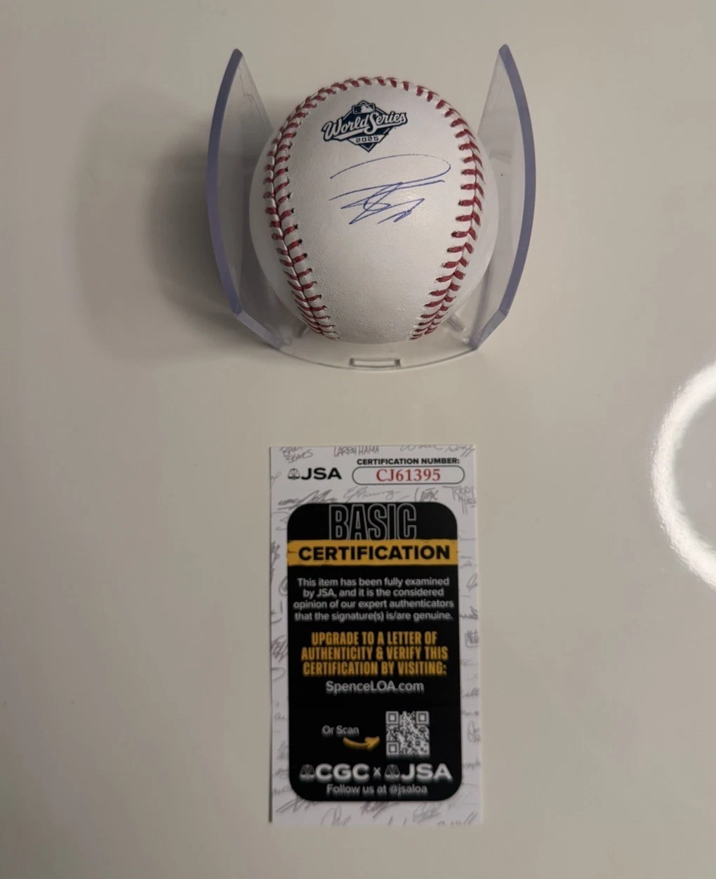 Hyeseong Kim Los Angeles Dodgers Autographed 2025 World Series Baseball JSA COA