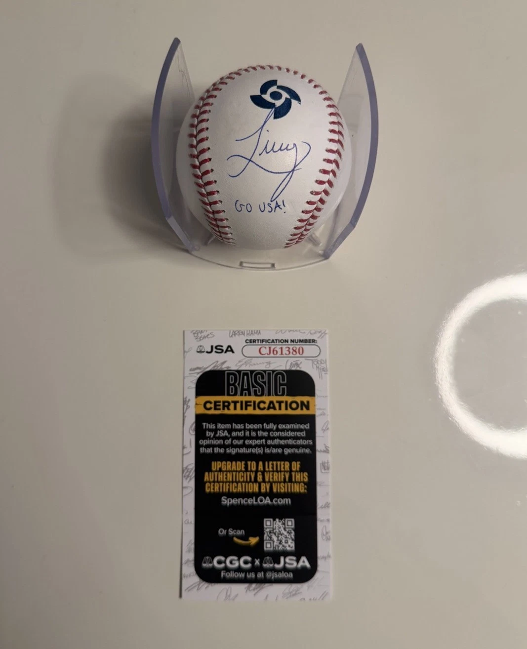 Livvy Dunne Autographed 2026 WBC Baseball Inscribed “GO USA!” LSU Tigers JSA COA