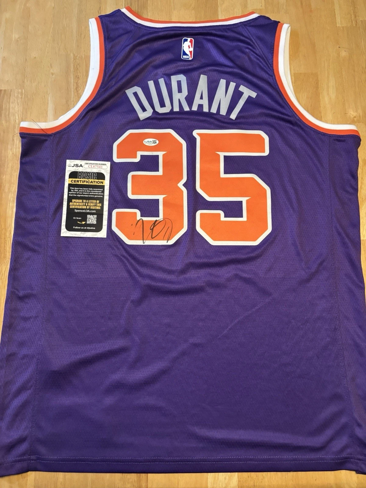 Kevin Durant signed autographed Phoenix Suns jersey JSA/COA