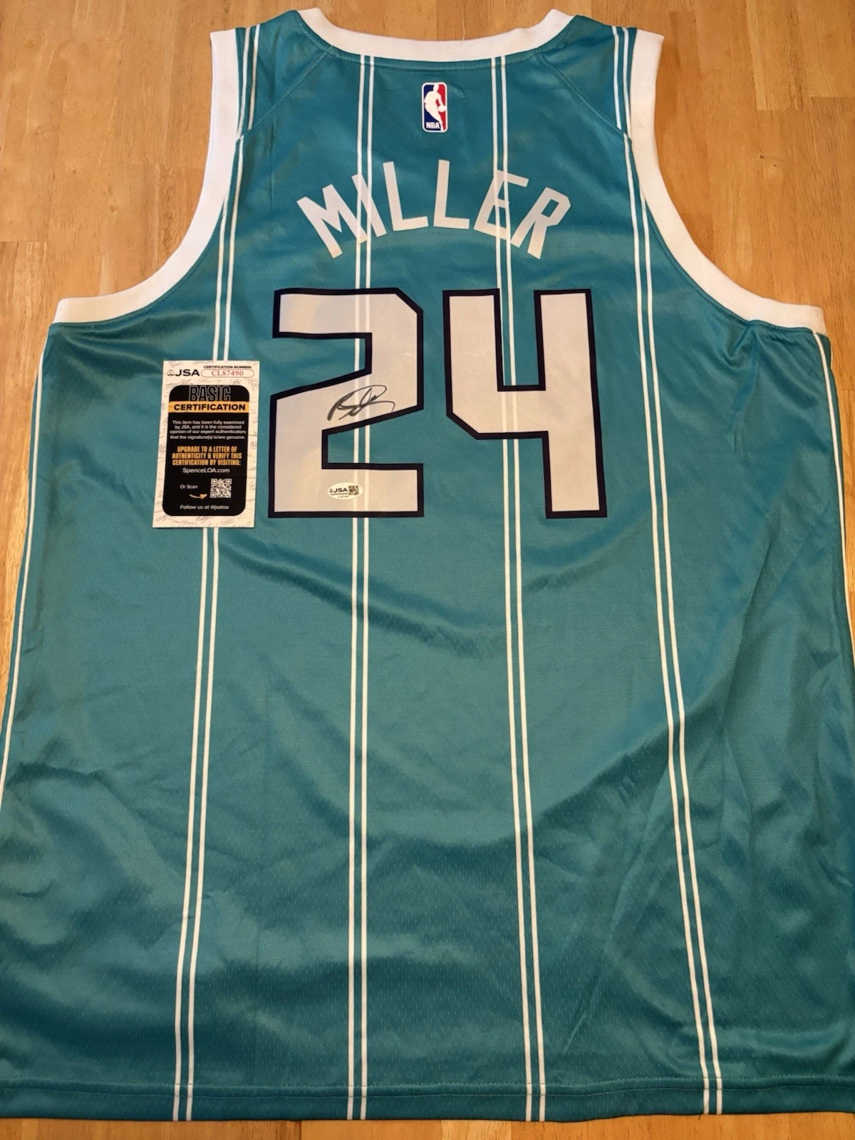 Brandon Miller Signed Autographed Charlotte Hornets Jersey JSA COA