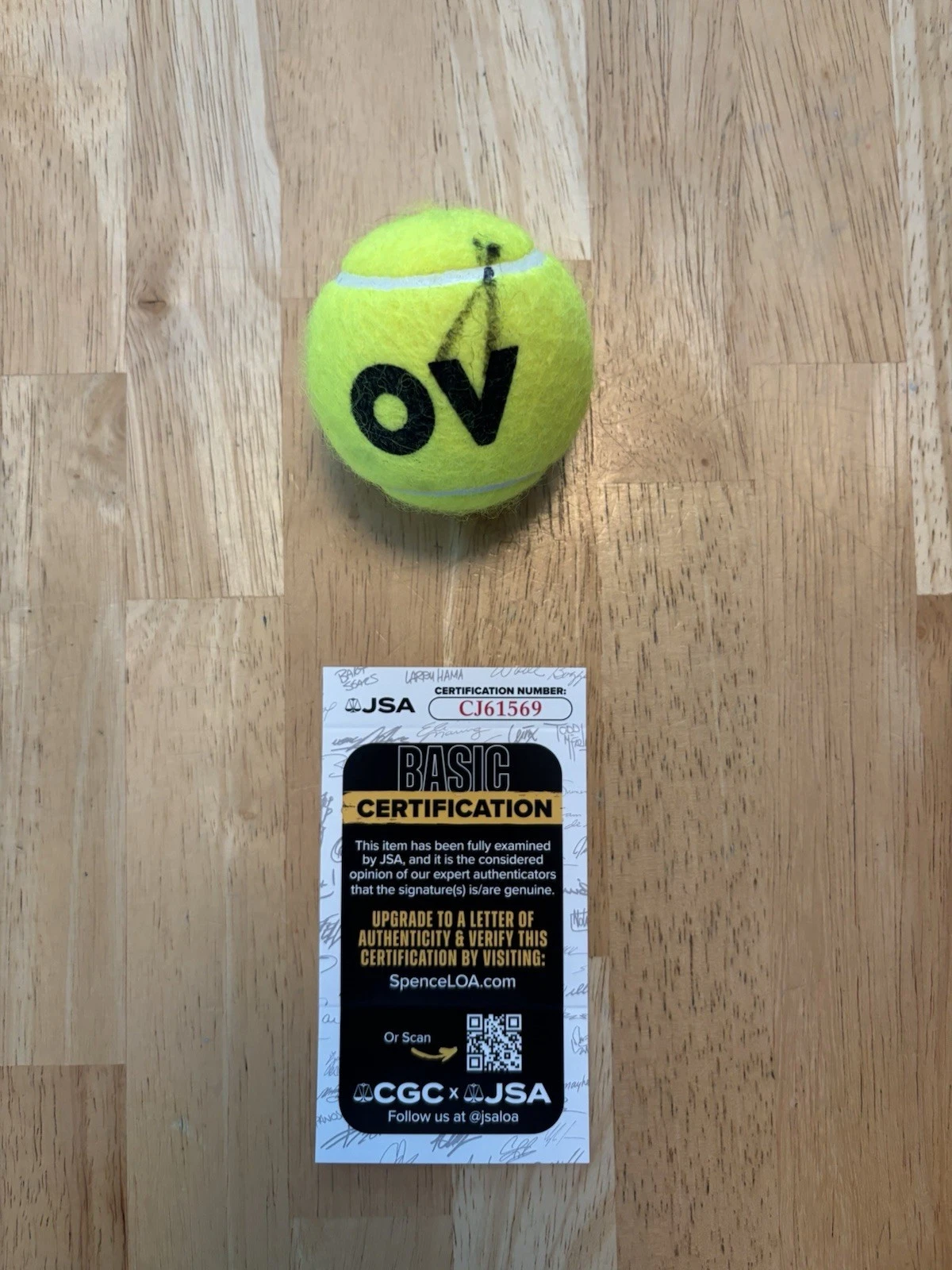 JANNIK SINNER SIGNED AUSTRALIAN OPEN AO TENNIS BALL  2025 FINALS WINNER! JSA COA